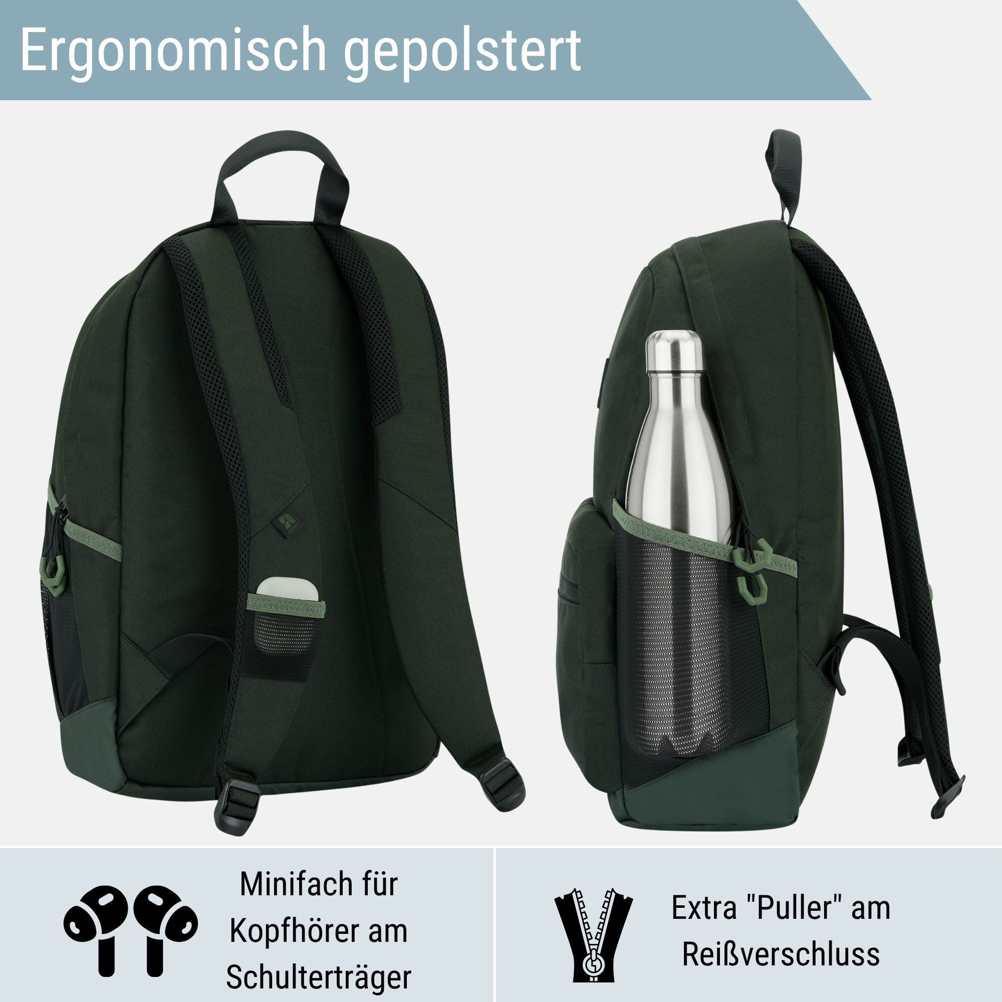 audetic Schulrucksack FLEX Rucksack Schule Schulrucksack Mädchen Jungen, Viele Fächer, Laptopfach, Wasserabweisend