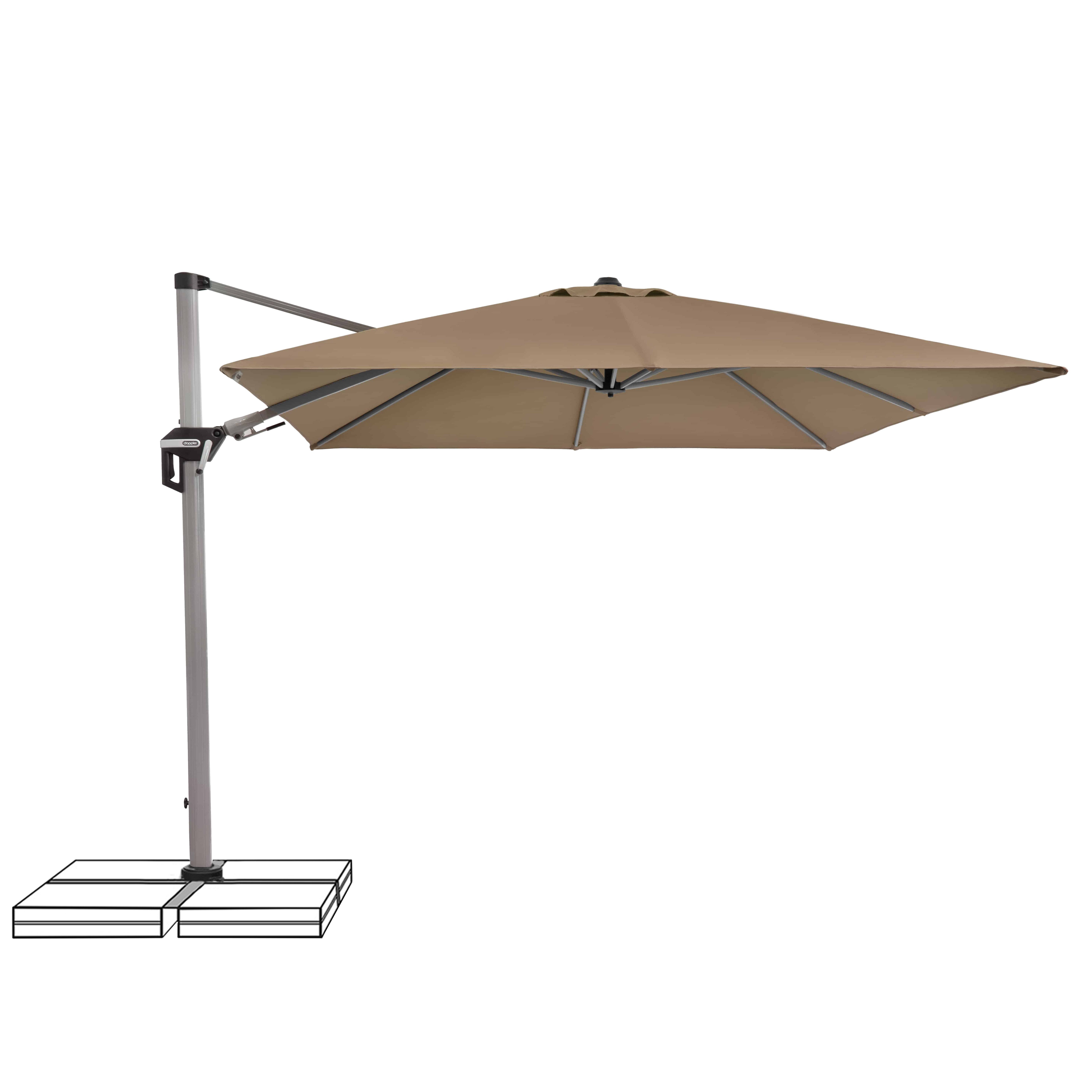 doppler® Ampelschirm Doppler Active II Ampelschirm Sonnenschirm 350x260cm greige 846