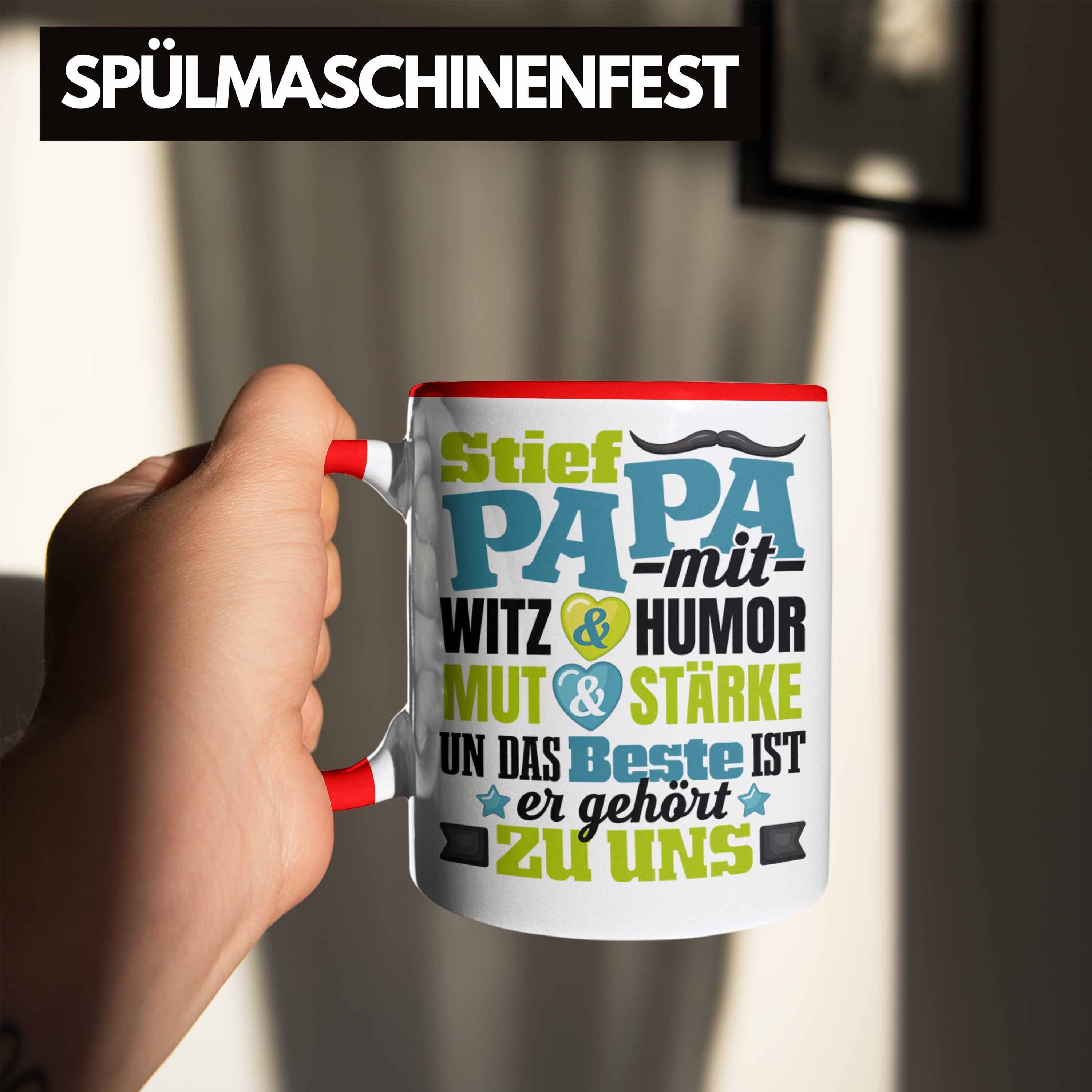 Tasse für Rot Papa Stiefvater Stiefpapa Vatert Bonus Geschenk Tasse Trendation Geschenkidee