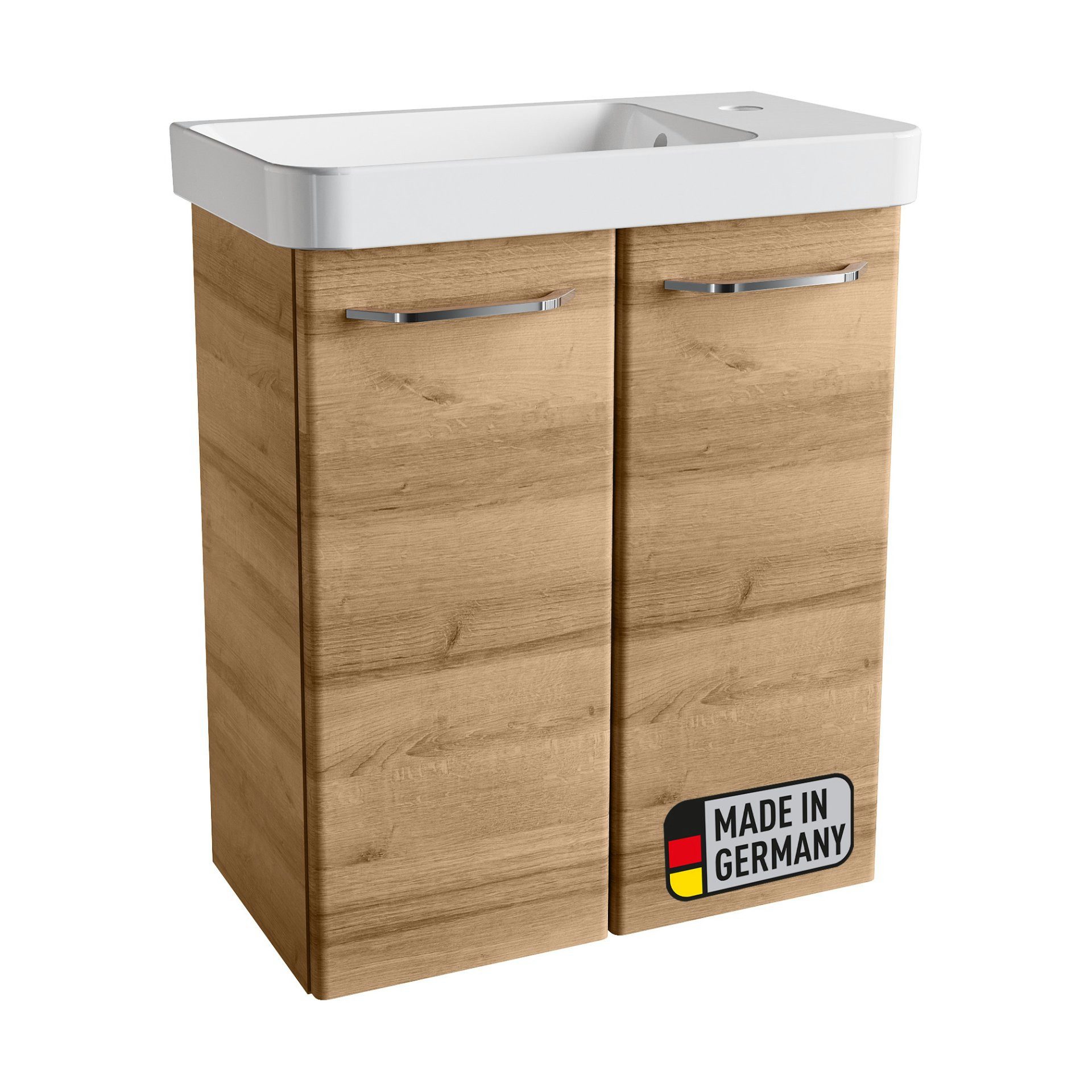 BADEDU Badmöbel-Set Gäste WC Set, Waschplatz, Badmöbel Set, Waschbeckenunterschrank