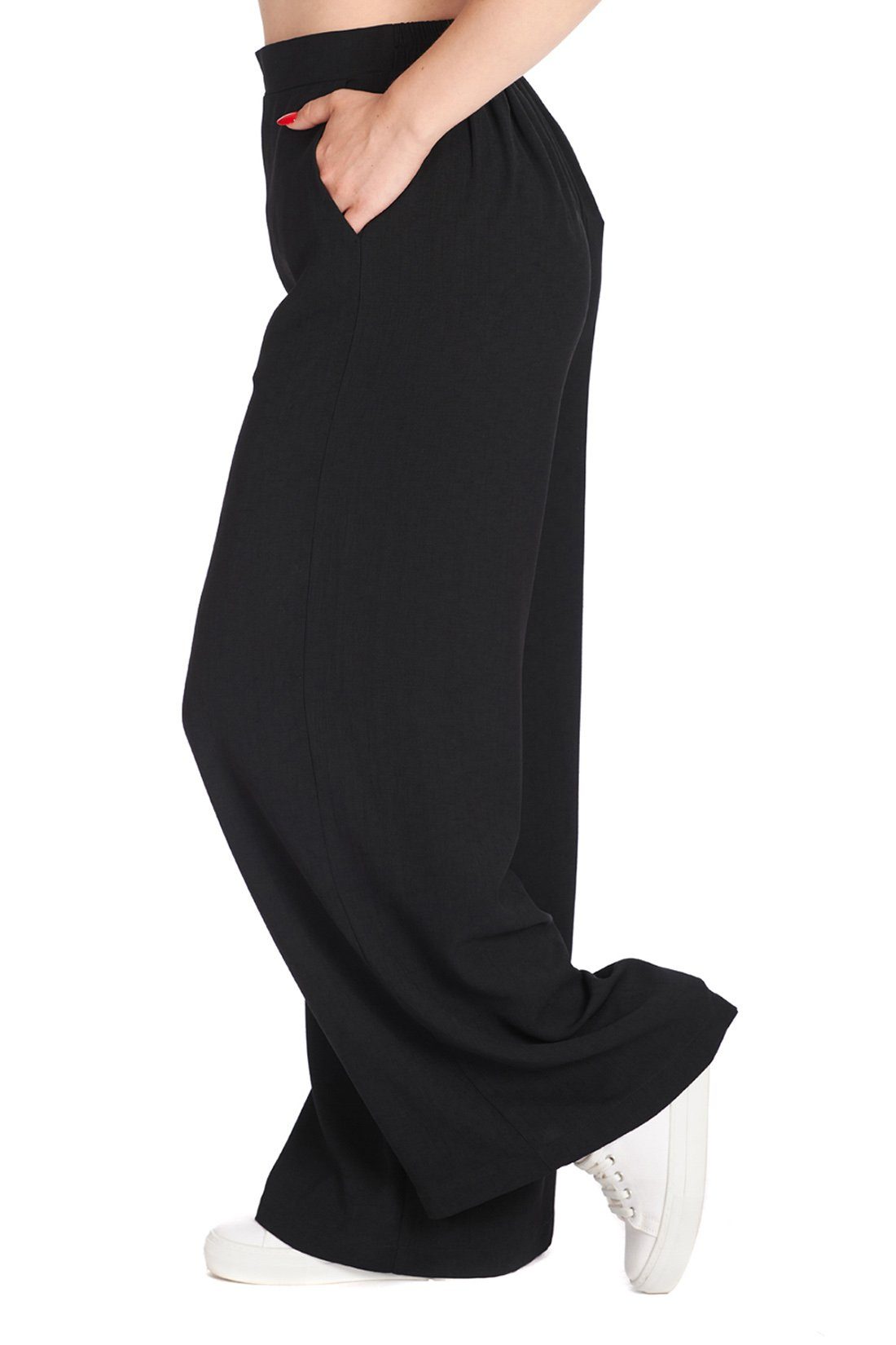 Banned Stoffhose Retro Wendy Schwarz Vintage Trousers 40er Jahre Stil günstig online kaufen