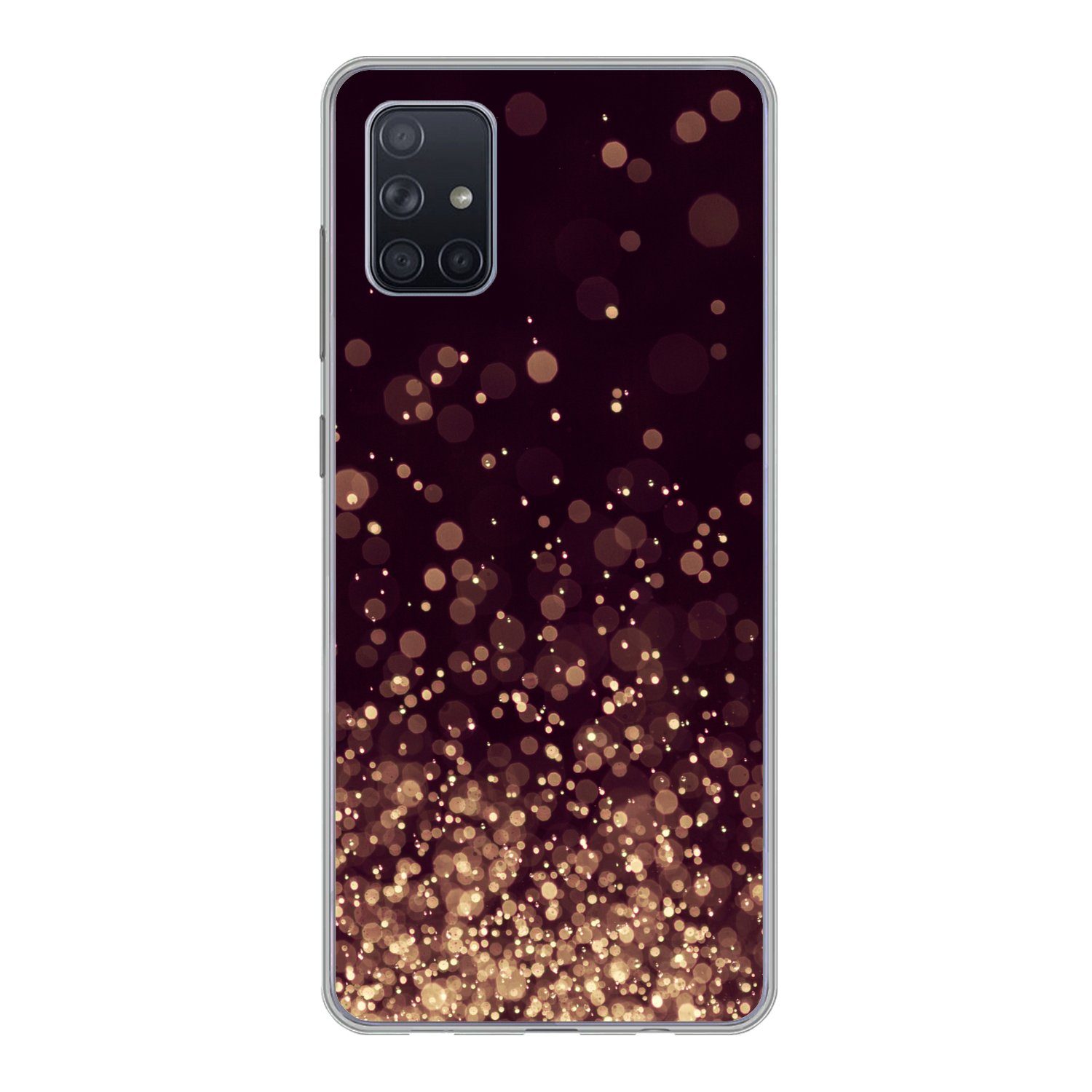 MuchoWow Handyhülle für Samsung Galaxy A71 Abstrakt - Glitzer - Licht - Design, Phone Case, Silikon, Schutzhülle Dünn