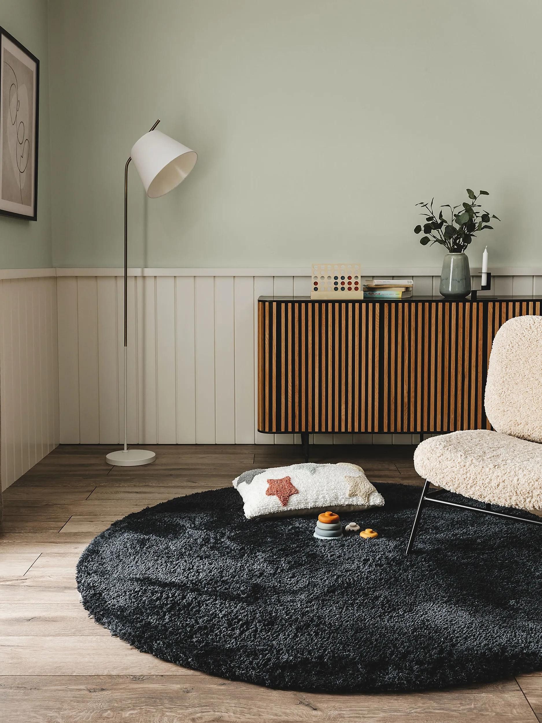 benuta Hochflor-Teppich Cloudy, rund, Höhe: 31 mm, Kunstfaser, Berber, Ethno-Style, Wohnzimmer