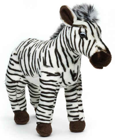 Uni-Toys Kuscheltier Zebra, stehend - 23 cm oder 31 cm (Höhe) - Plüsch-Pferd - Plüschtier, zu 100 % recyceltes Füllmaterial