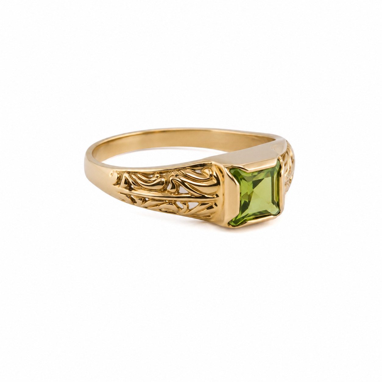 Sogni d'oro Goldring mit Peridot, Gelbgold 375