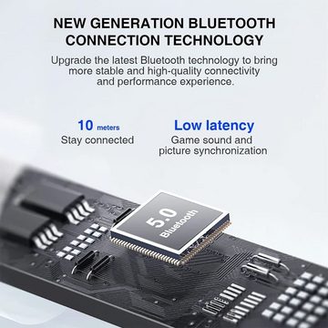 Lenovo LP40 mit Touch-Steuerung Bluetooth-Kopfhörer (True Wireless, Bluetooth 5.0, kabellos, Stereo-Ohrhörer mit 300 mAh Kopfhörer-Ladehülle - Schwarz)