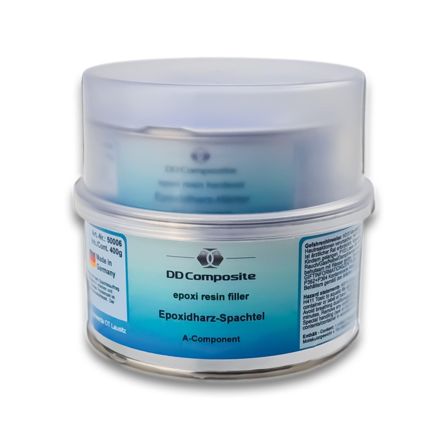 DD Composite Fertigspachtel 600g DD Composite Epoxid-Spachtel, Epoxidharzspachtelmasse, (schnell härtend, gut schleifbar, wasserbeständig), 2-Komponenten-Spachtel