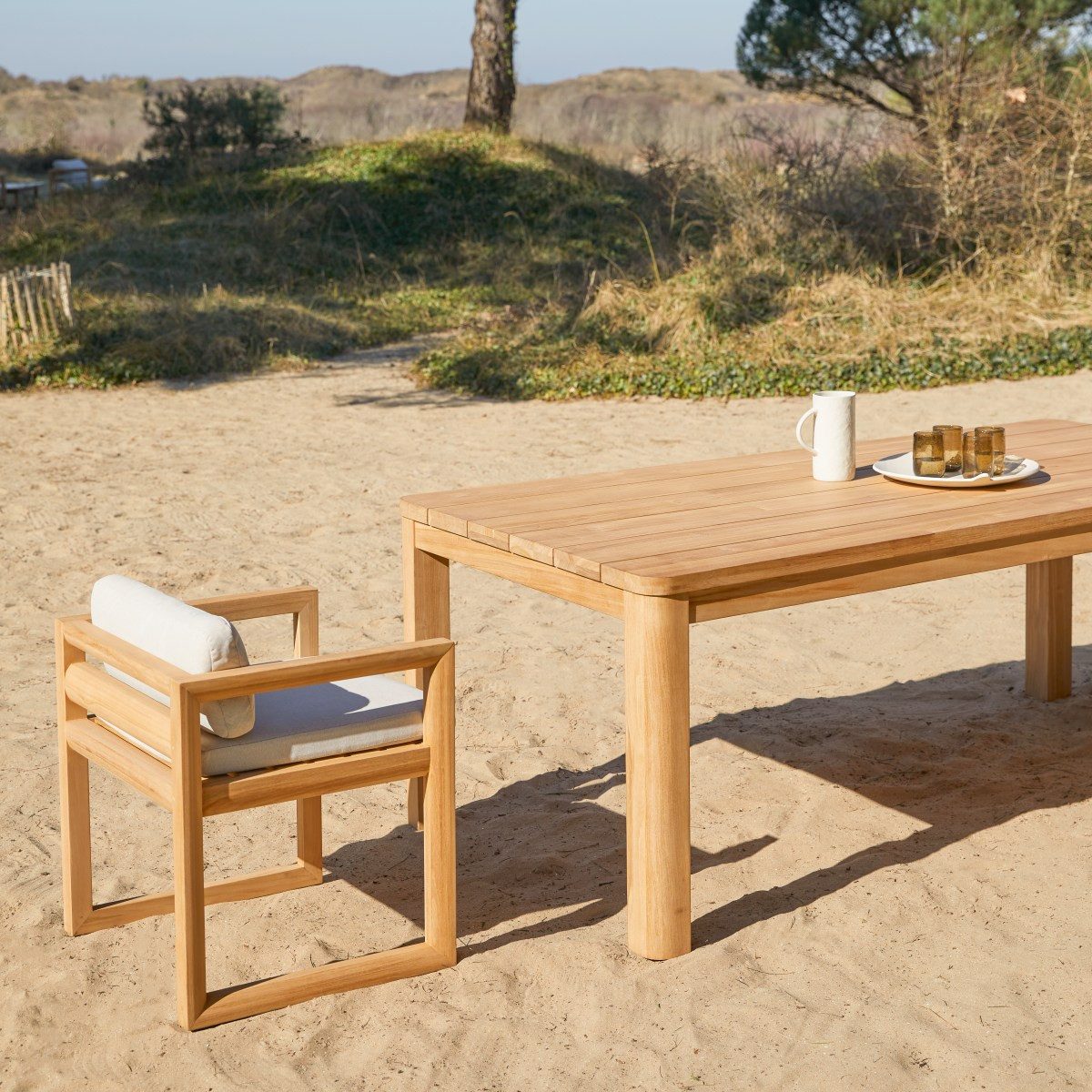 Tikamoon Gartentisch Gartentisch Leon aus massivem Teakholz, 205