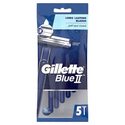 Gillette Einwegrasierer Blue II Rasierklingen 5 Stk. Chromium Coating, - 1erPack (5 Klingen), 1-tlg.