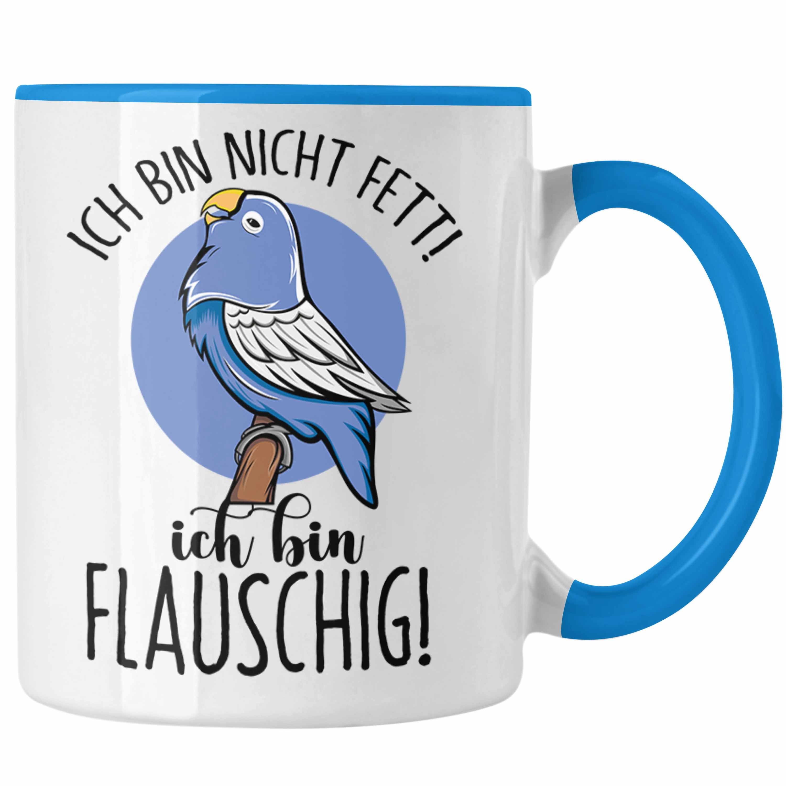 Trendation Tasse Lustige Papagei-Tasse Geschenk für Papagei-Besitzer Blau