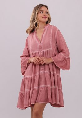 YC Fashion & Style Tunikakleid "Vintage Rosa Fließendes Tunikakleid aus 100% Viskose" Boho, Casual, Hinten länger