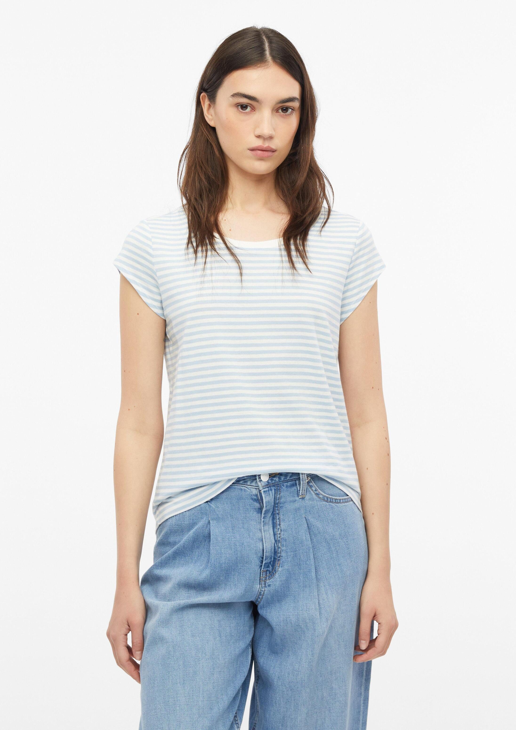 s.Oliver Kurzarmshirt T-Shirt Gestreiftes Rundhalsshirt aus Baumwolle