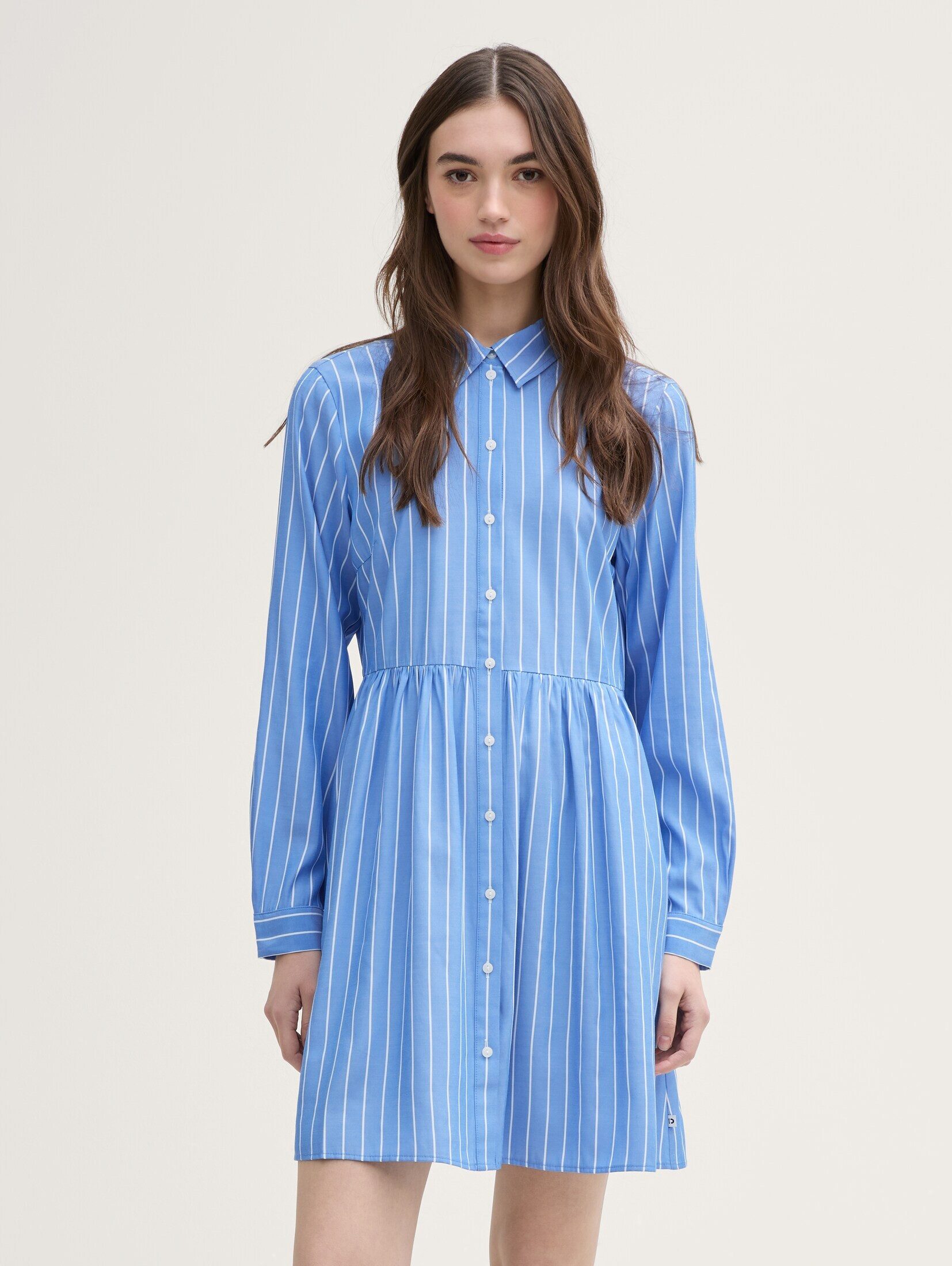 Sommerkleid Mini-Blusenkleid mit Streifenmuster