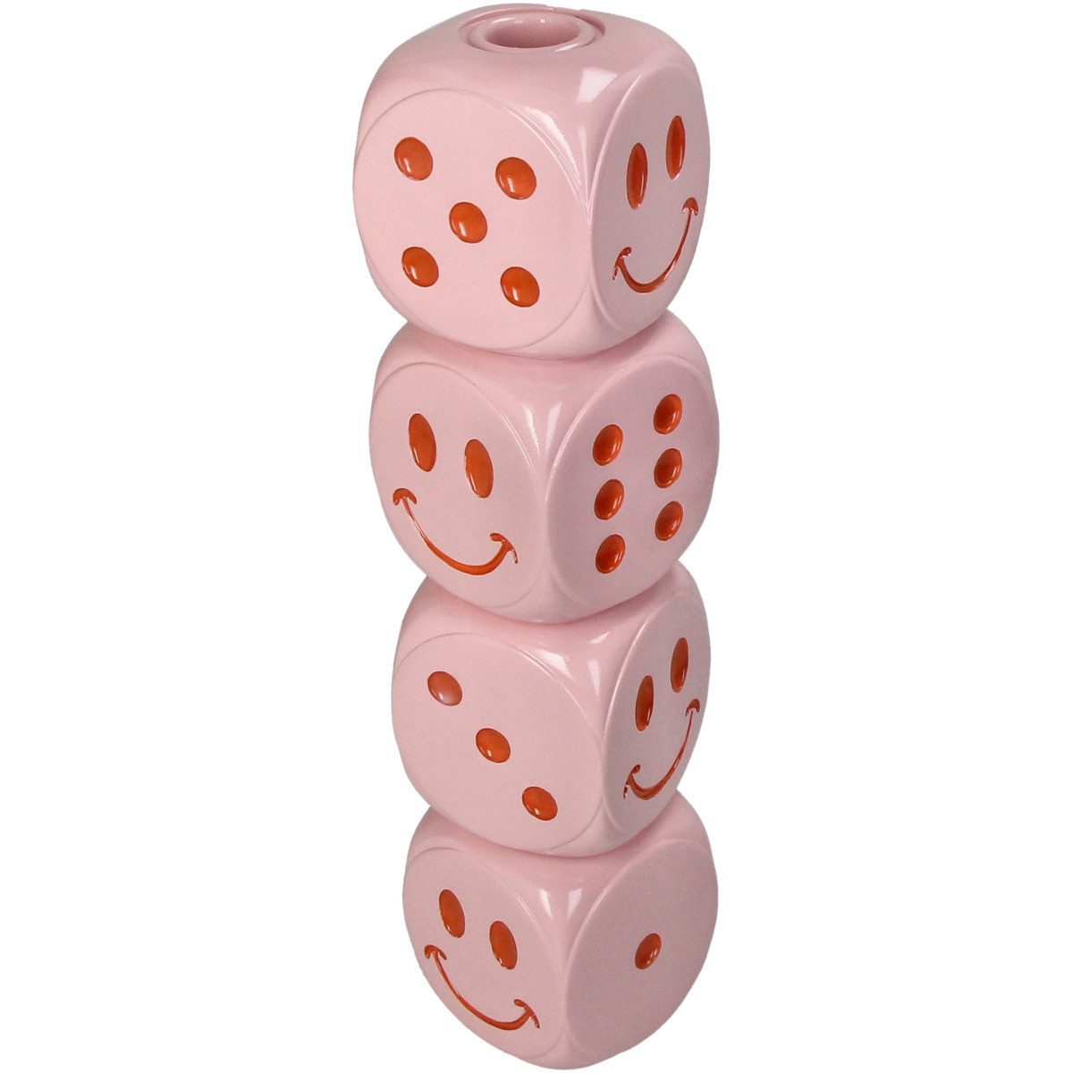 Kersten BV Kerzenhalter Smiley-Würfel Turm in Pink (1 St), 7.5 x 7.5 x 29.5 günstig online kaufen