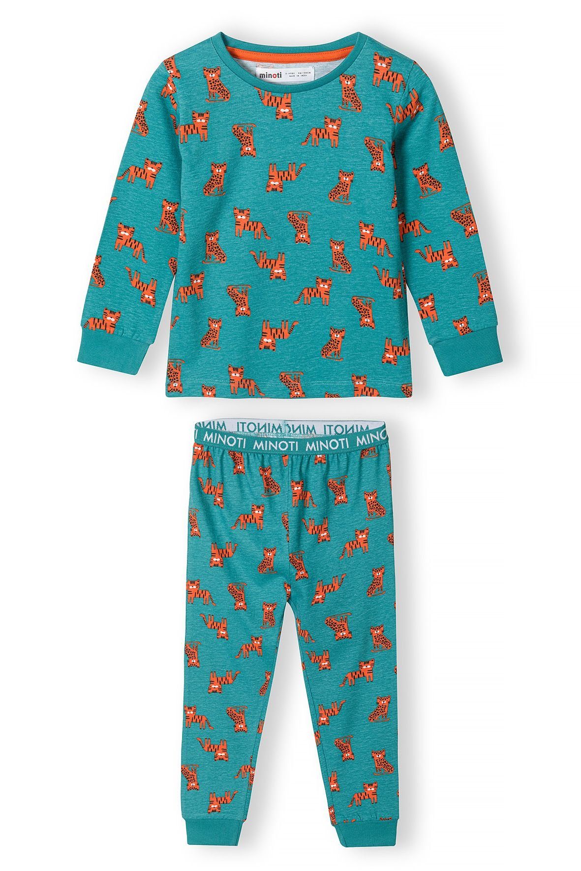 Pyjama MINOTI (12m-8y) Grün mit Allover-Print