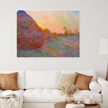 Posterlounge Poster Claude Monet, Getreideschober, Wohnzimmer Malerei