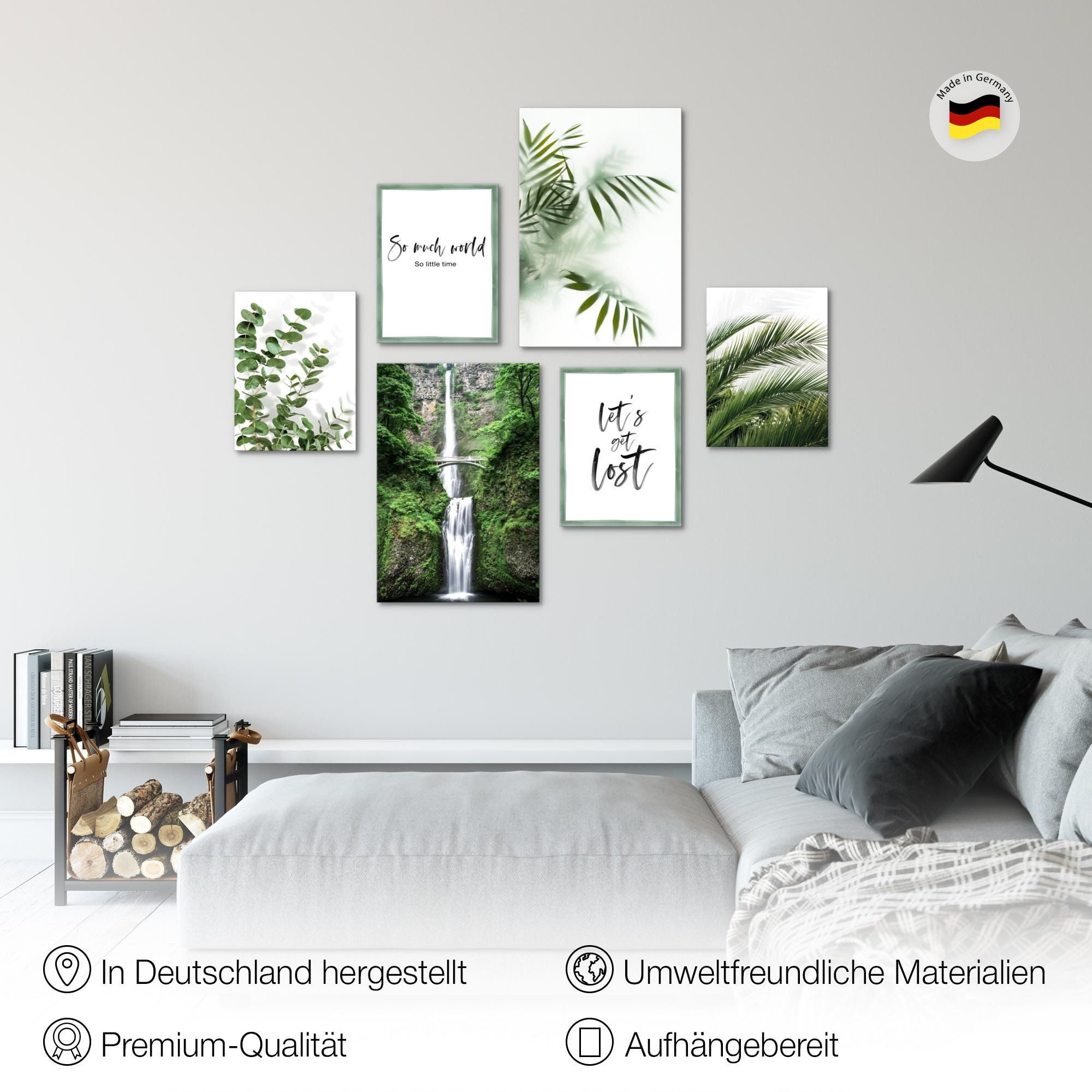 Novart Wandbild Grüne Blätter Pflanze Natur - KEIN EXTRA RAHMEN BENÖTIGT