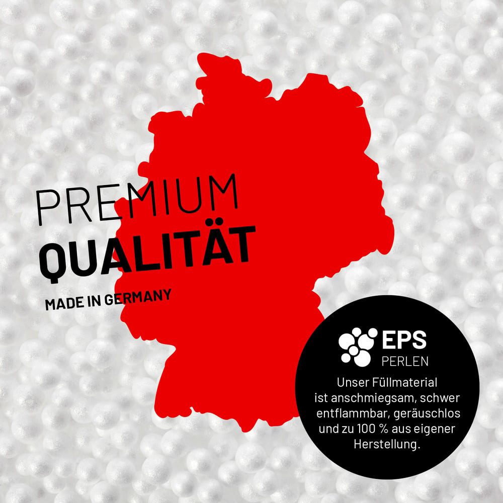 Lumaland Sitzsack Pouf 50L kompakt Hocker, Tisch, Fußsack in- & Outdoor, 25x45cm & 5 Jahre Garantie