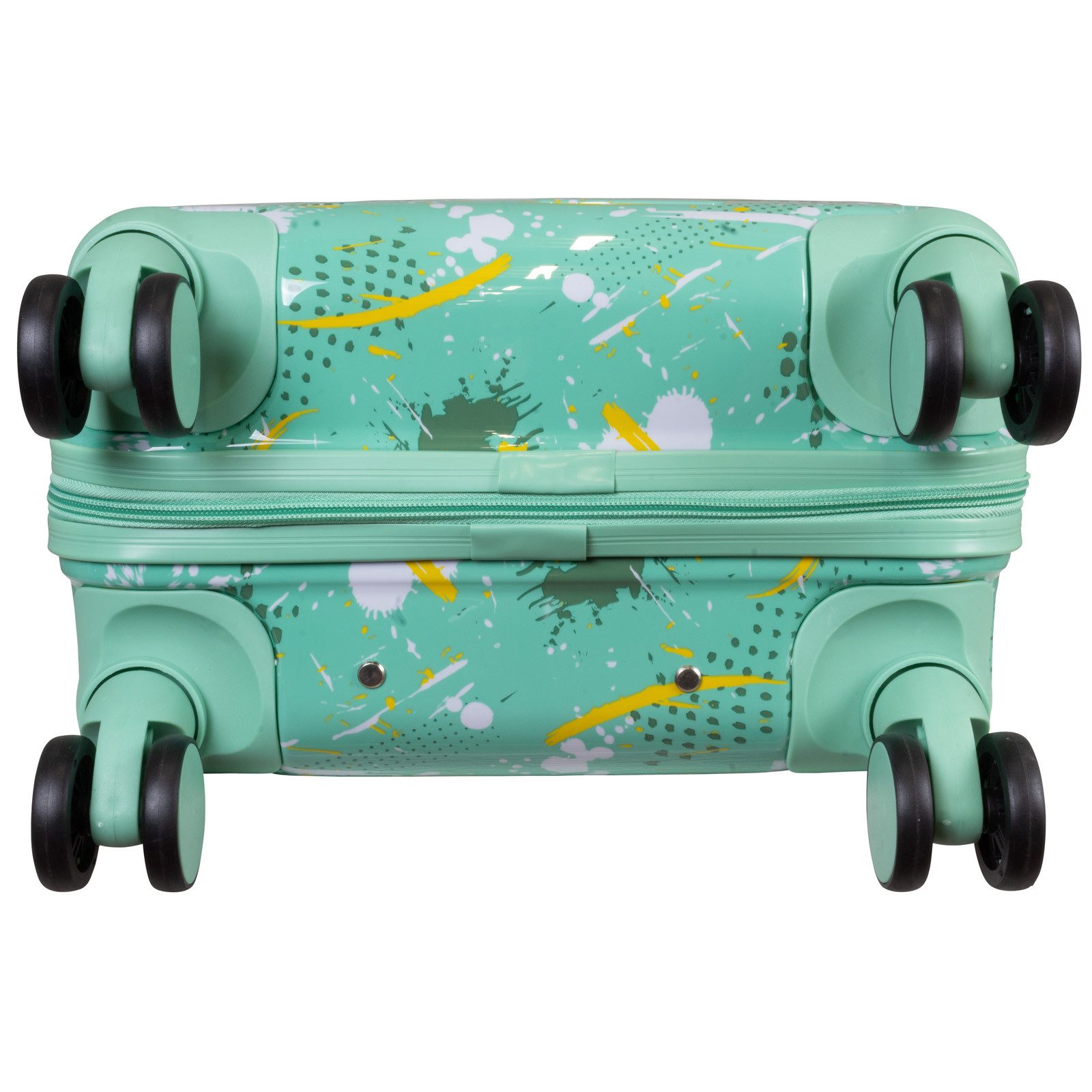 Trendyshop365 Hartschalen-Trolley Koffer Pescara, 4 Motive, 3 Größen, 4 Rollen, Motivdruck - Design, Zahlenschloss, Dehnungsfuge