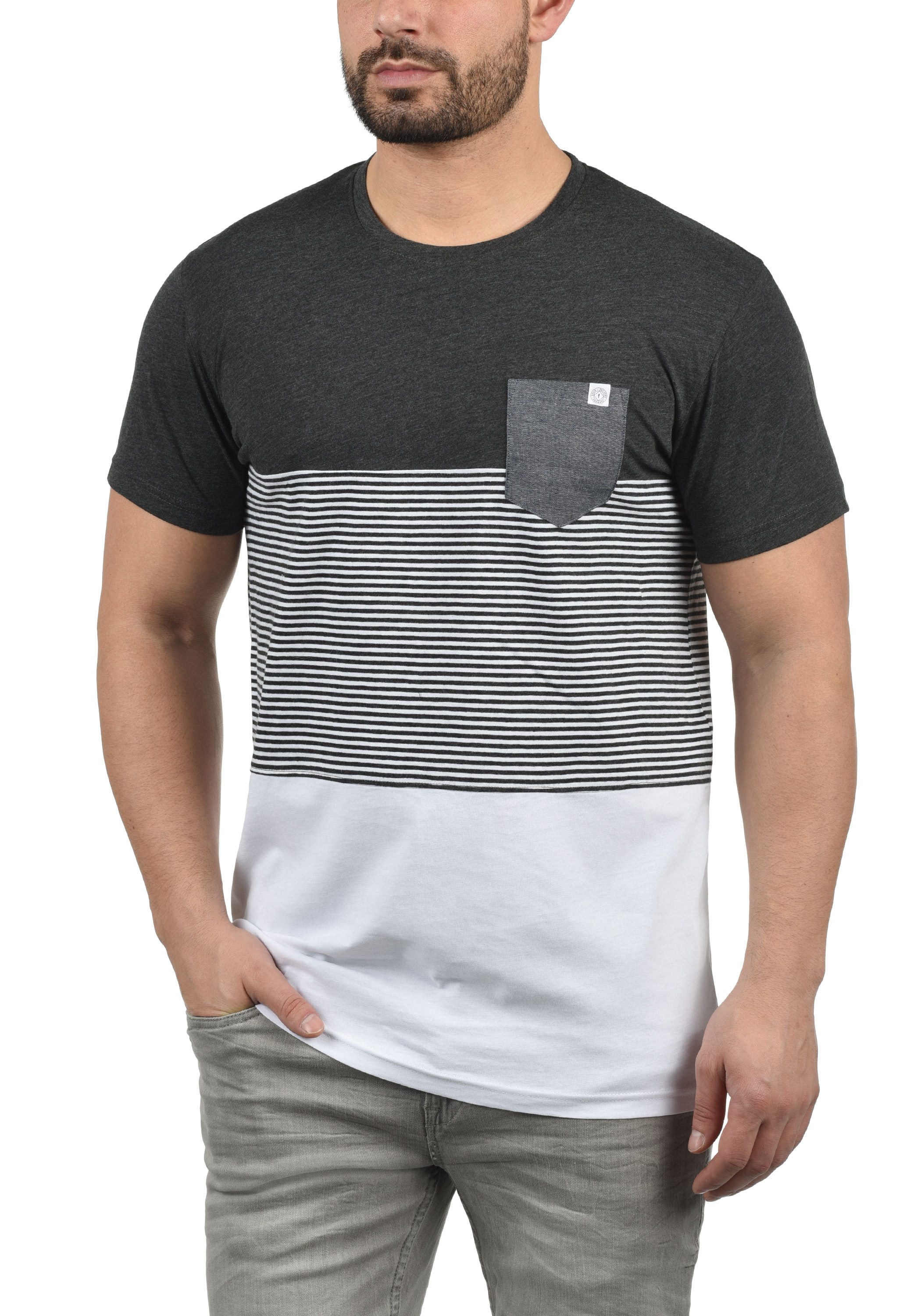 !Solid Rundhalsshirt SDMalte Kurzarmshirt mit Streifen günstig online kaufen