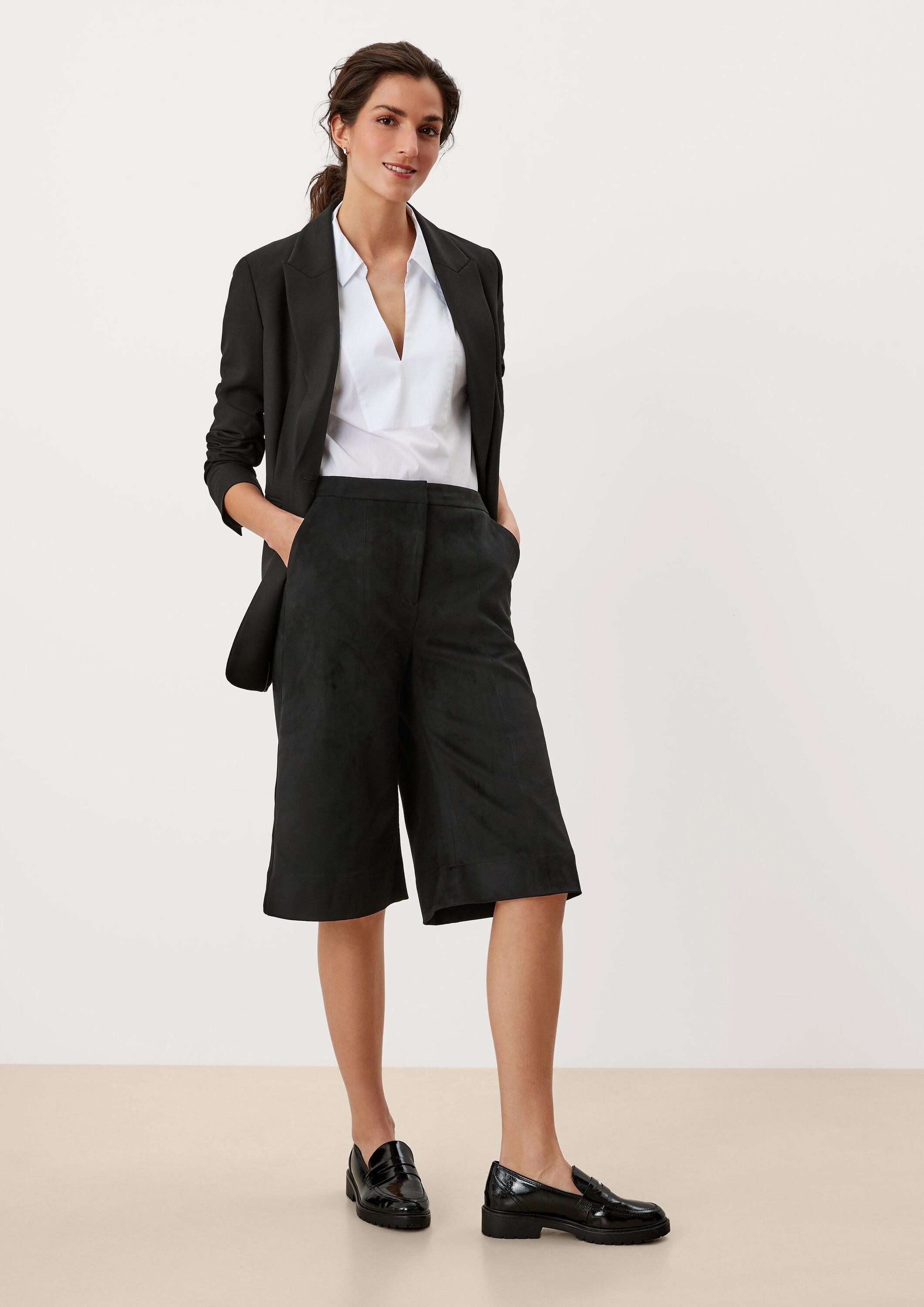 s.Oliver Shorts Hose Culotte aus weichem Veloursimitat