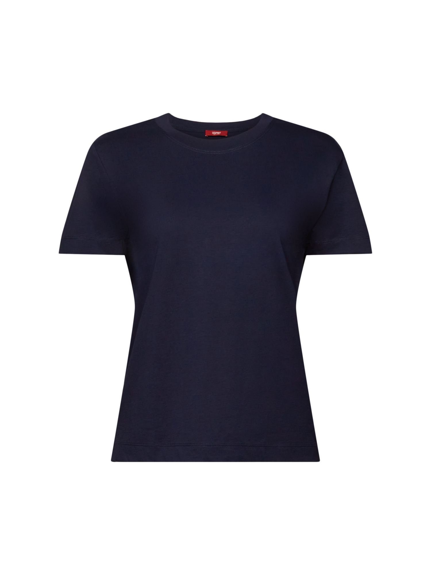 Esprit NAVY Baumwoll-T-Shirt T-Shirt Rundhalsausschnitt mit (1-tlg)