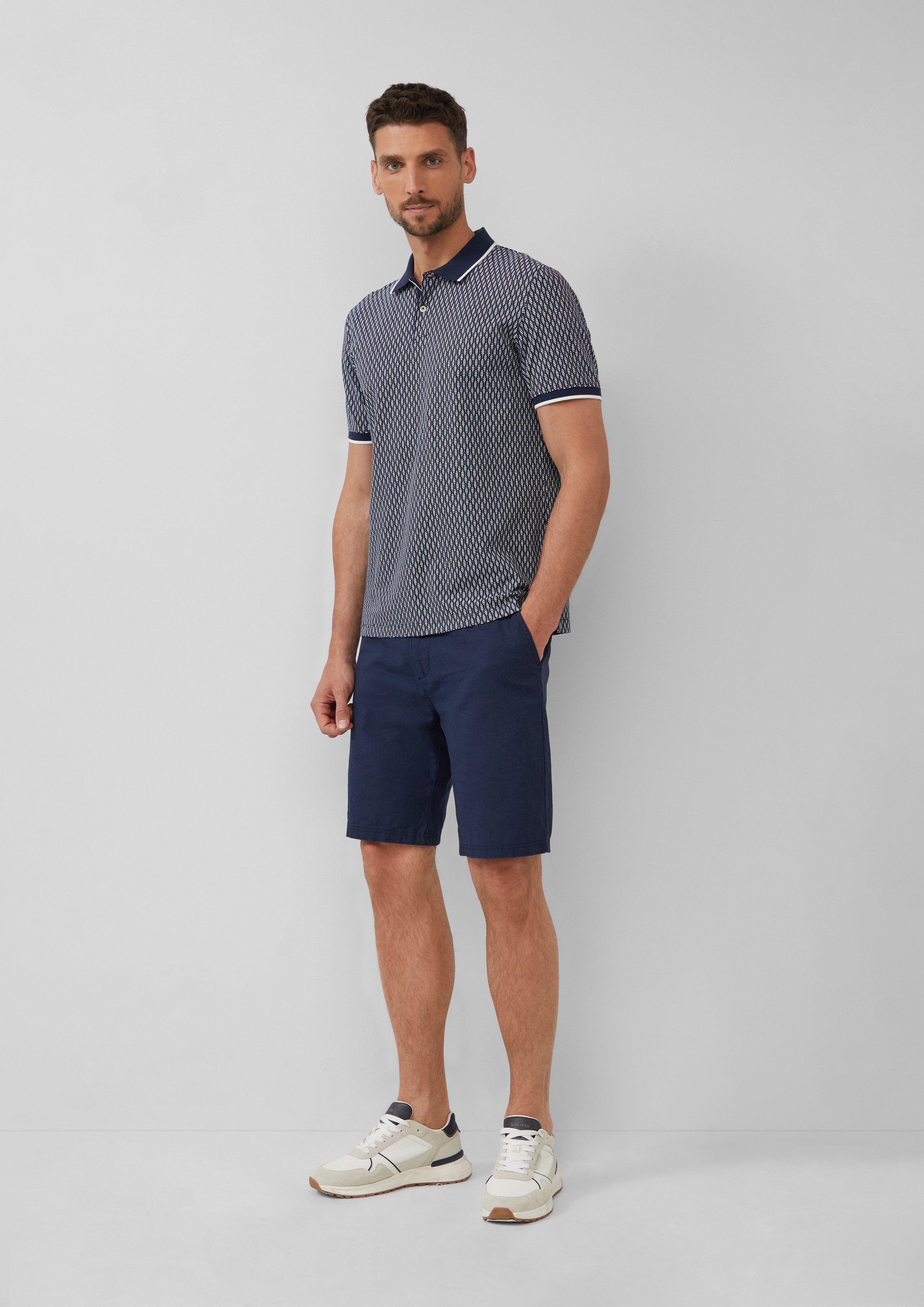 s.Oliver Kurzarmshirt Piqué-Poloshirt mit Print und günstig online kaufen