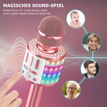 Bifurcation Mikrofon LED-Funk-Bluetooth-Mikrofon mit Lautsprecher zum Singen (1-tlg)