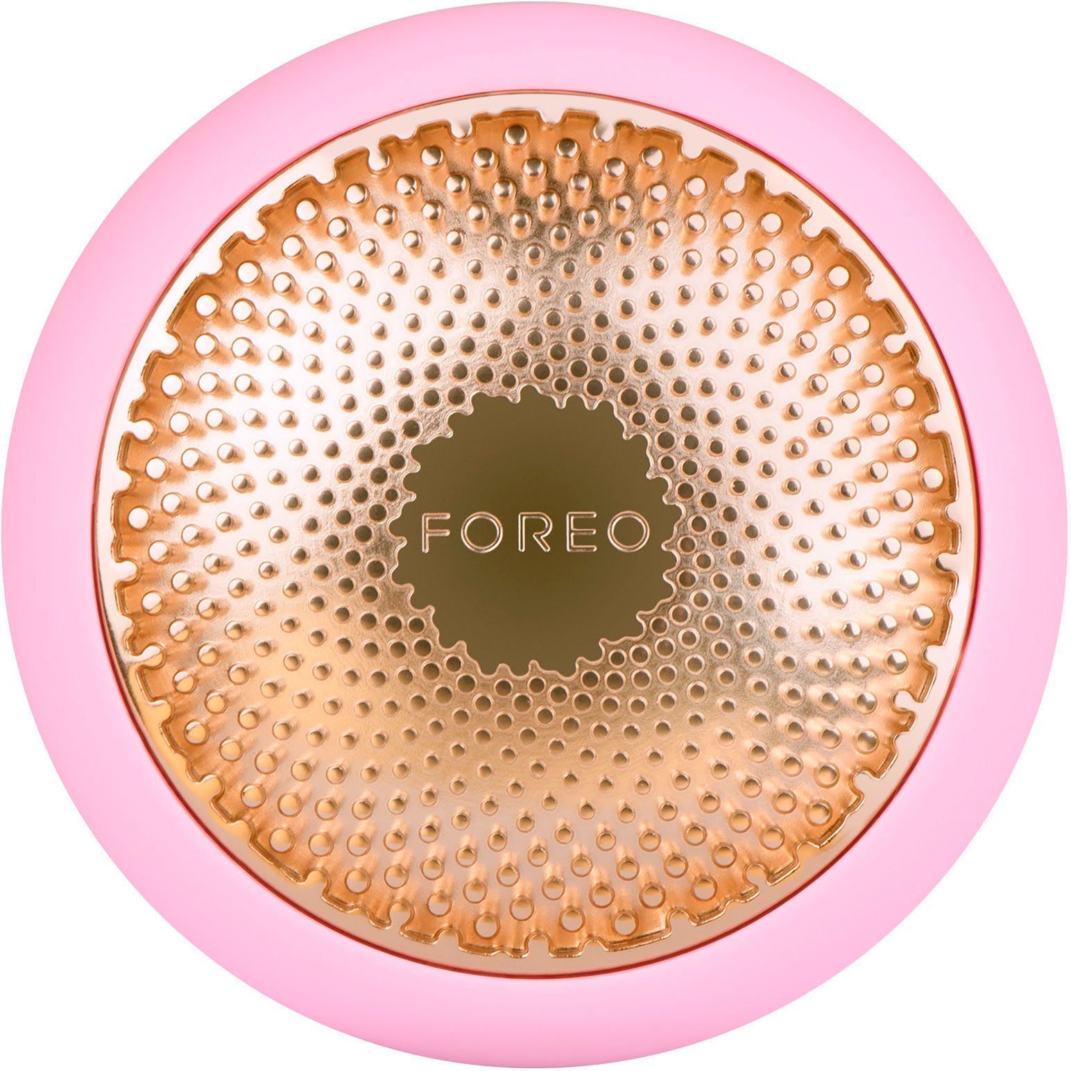 FOREO Elektrische Gesichtsreinigungsbürste UFO™ alle pearl 2, Maskenbehandlungs-Gerät pink Power für Hauttypen