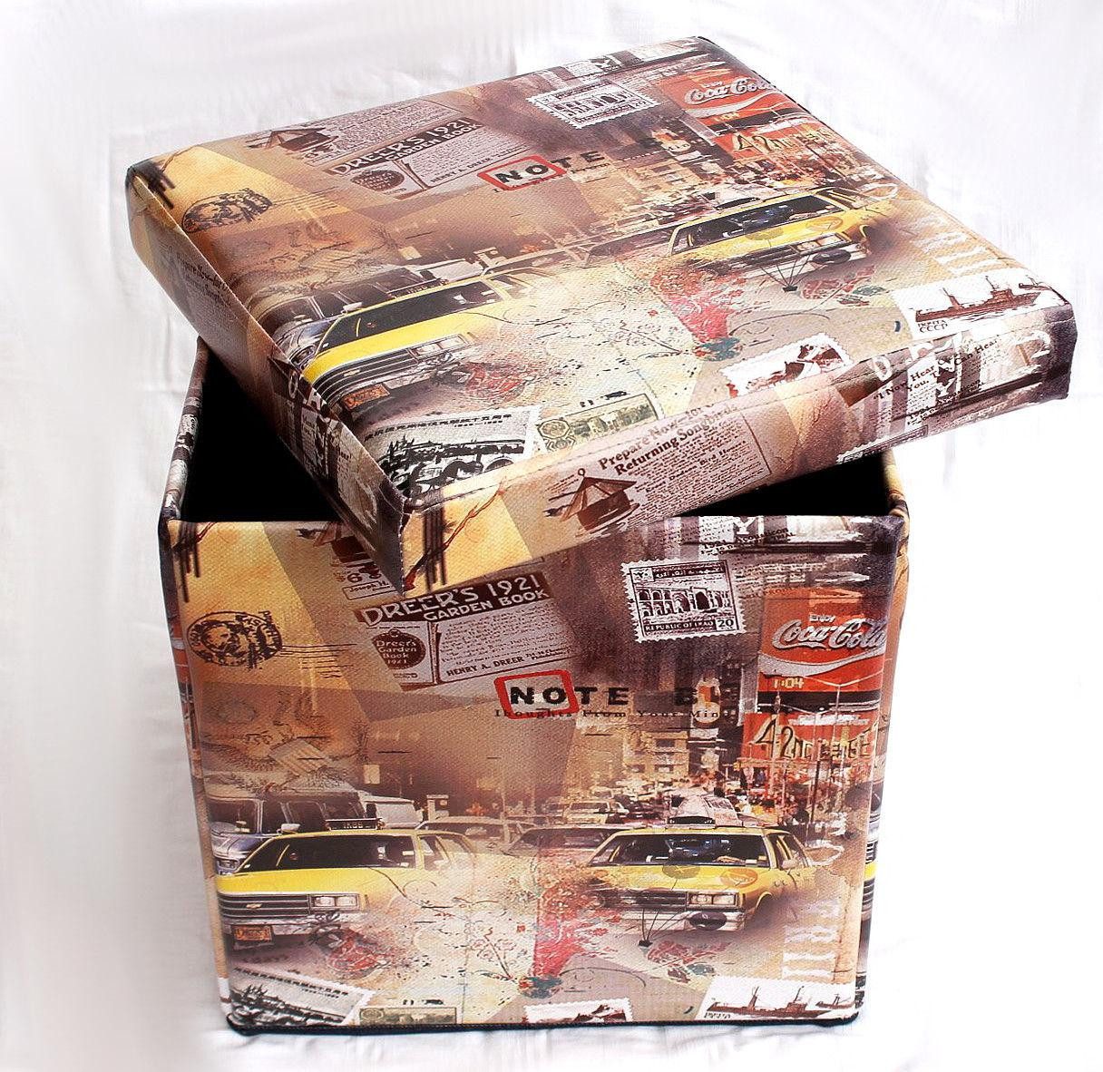 DanDiBo Sitzhocker aus Kunstleder Sitzhocker 2009 Aufbewahrungsbox 40 cm Sitzwürfel Truhe