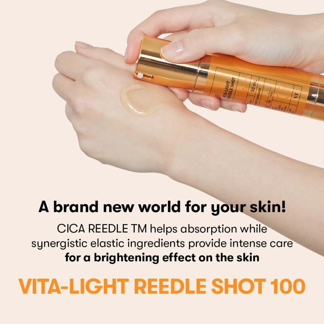VT Cosmetics Gesichtsserum VT Cosmetics Vita-Light Reedle Shot 100 Serum 50 ml – Mikronadel Technologie für strahlenden Teint – mit Vitamin C, Niacinamid &, Glutathion – beruhigend & ausgleichend bei empfindlicher Haut