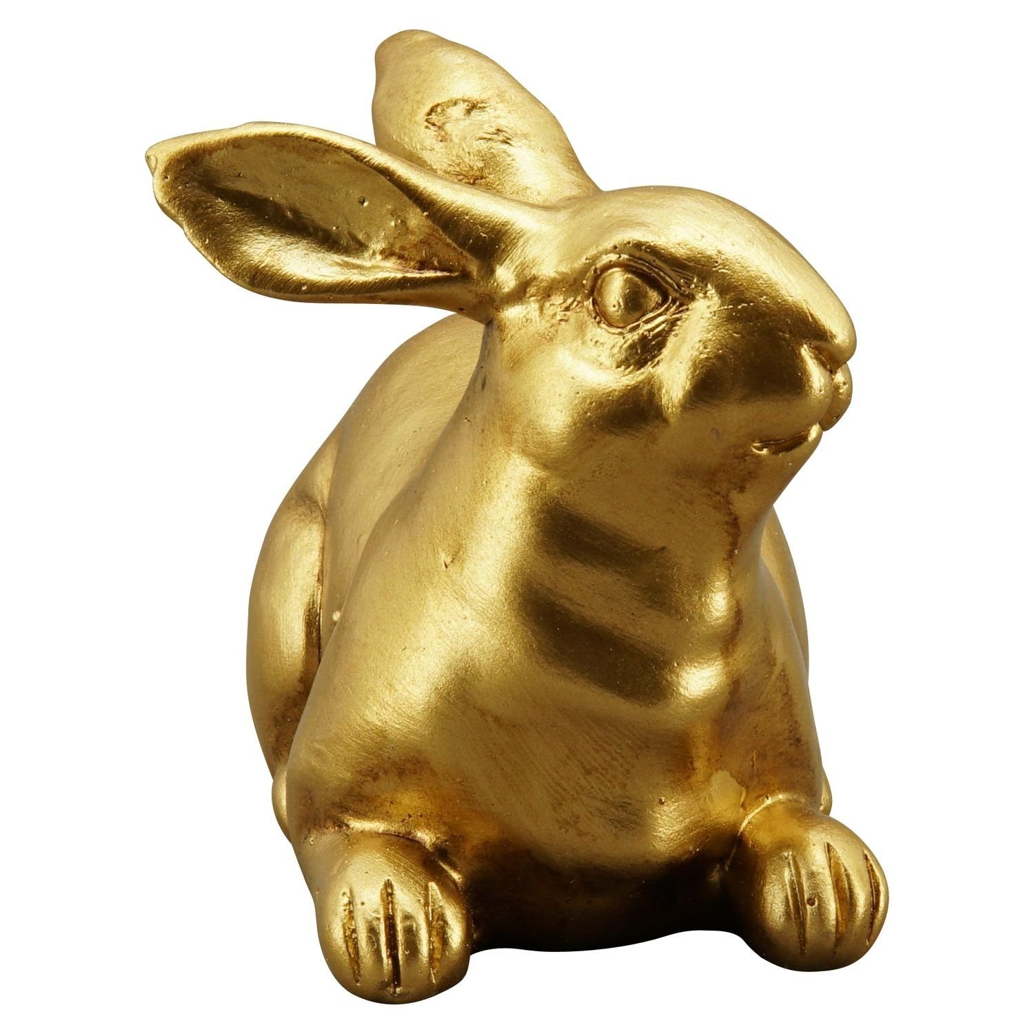 Exner GmbH - cm Polyresin Garten- 7,5x5,5x10 Wohnaccessoires gold - Osterhase Aurum Hase - 