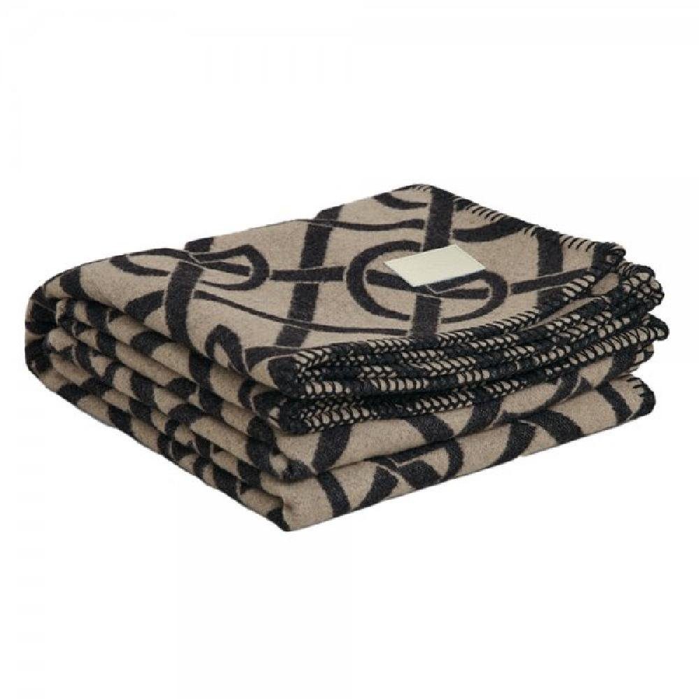 G-Patterned Throw Gant Wolldecke Wohndecke (130x180cm), Beige Cold Home Gant