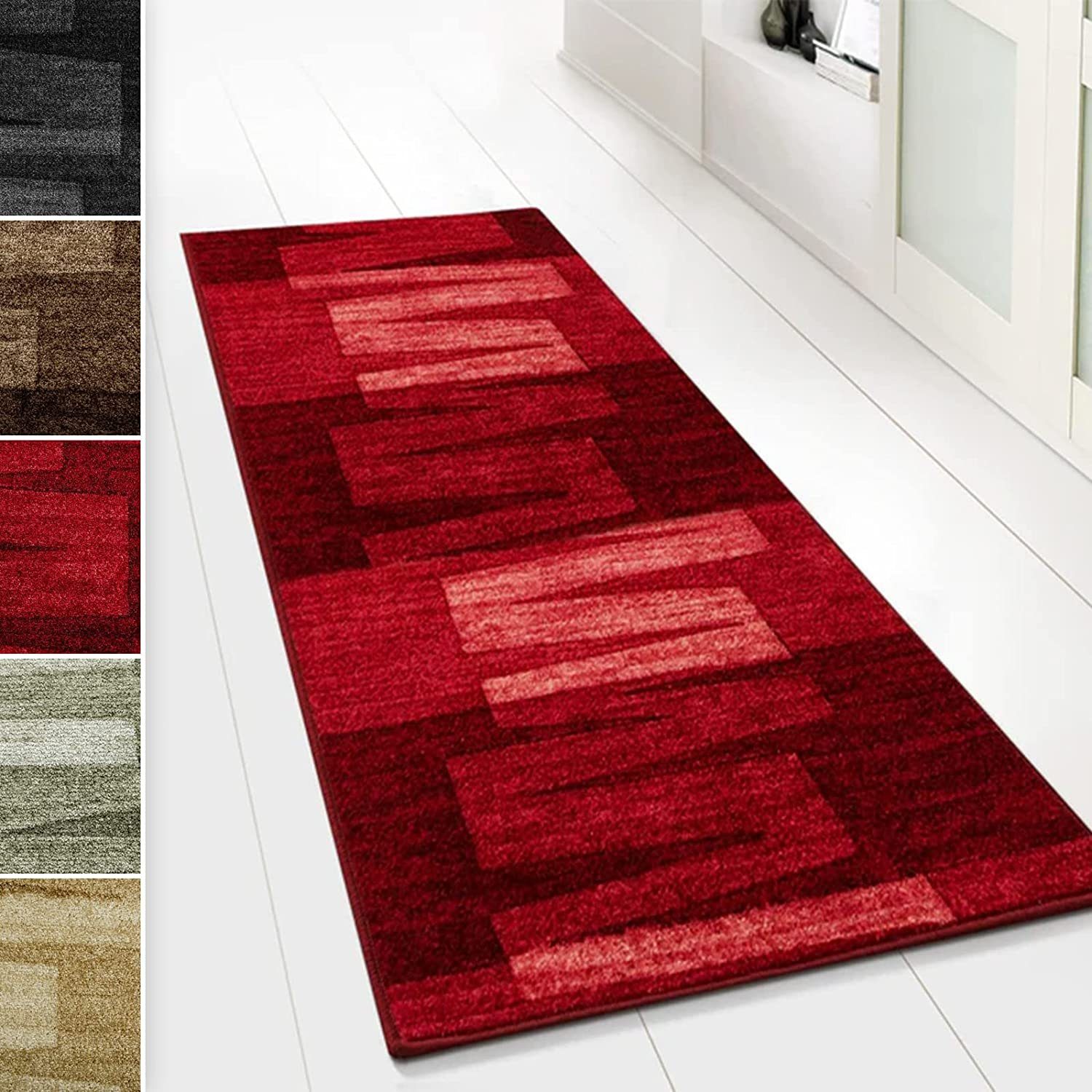 Floordirekt Läufer Via Veneto, Made in Germany Feinvelour Oberfläche Kurzflor, Rutschfest, rechteckig, Höhe: 8.5 mm, verschiedene Größen & Farben, Fußbodenheizung geeignet, Antibakteriell