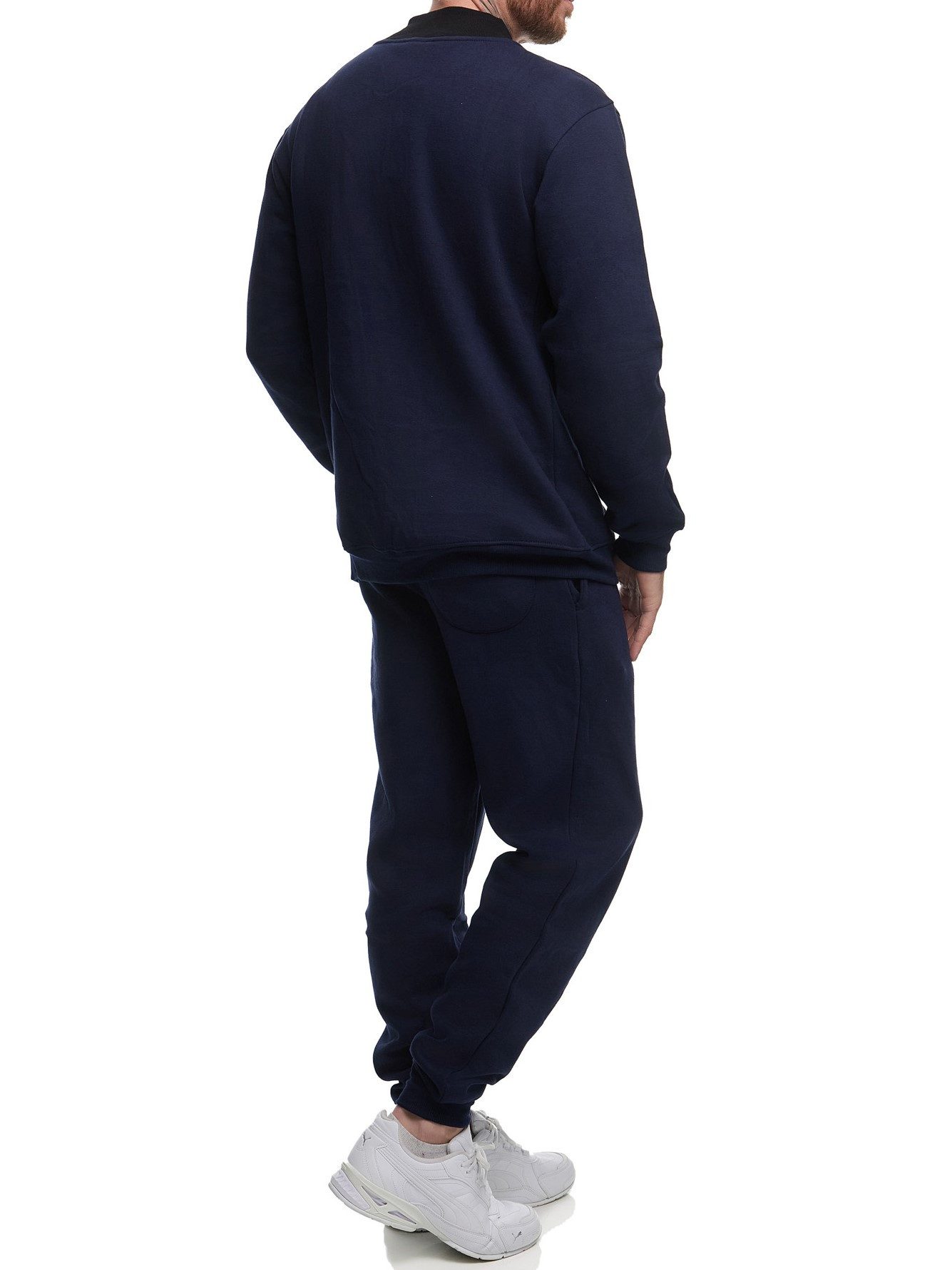 L.gonline Freizeitanzug Herren Trainingsanzug Freizeitanzug ohne Kapuze 500A (2-tlg., Zipperjacke und Hose), Fitness Freizeit Casual