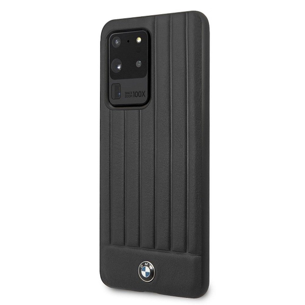 BMW Handyhülle Hardcase Echtleder Prägemuster, Echtleder, geprägtes Muster, Metalllogo, Zertifikat