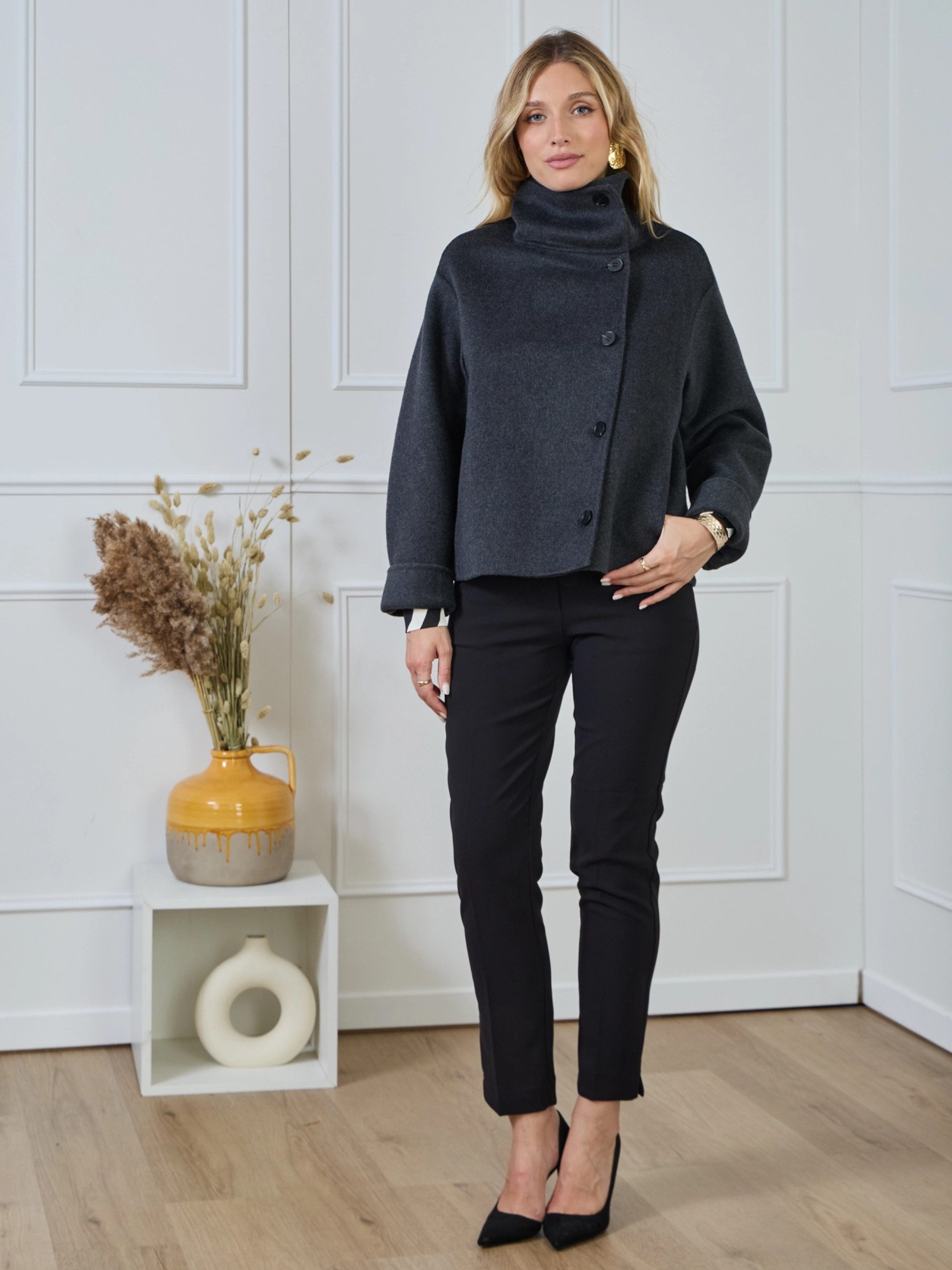 ANNIS Fashion & Accessoires Kurzmantel "ELAYNE COAT" (1-tlg) NEU,Umwandelba günstig online kaufen