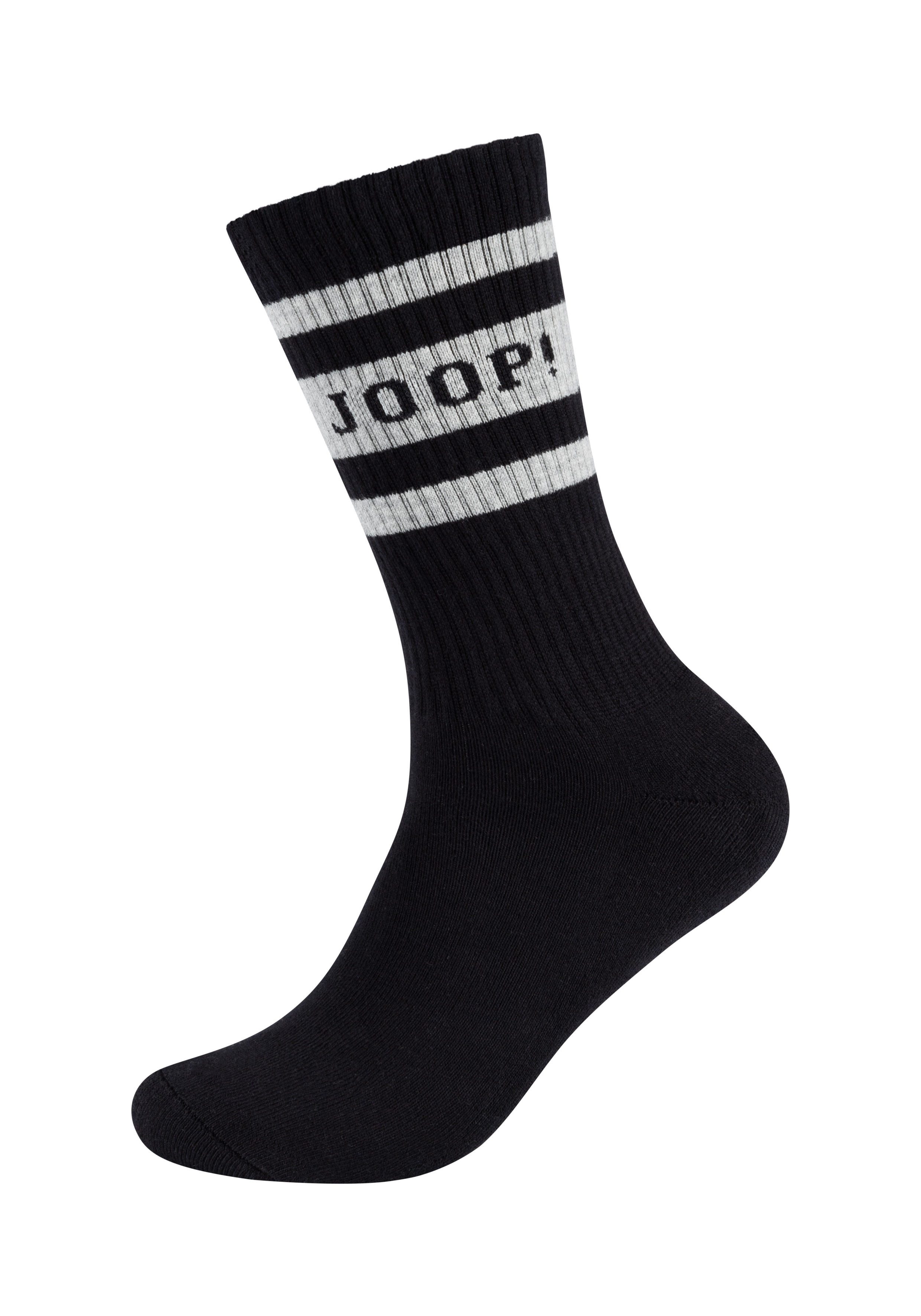JOOP! Tennissocken premium essentials (2 Paar) am Bund mit Logoschriftzug