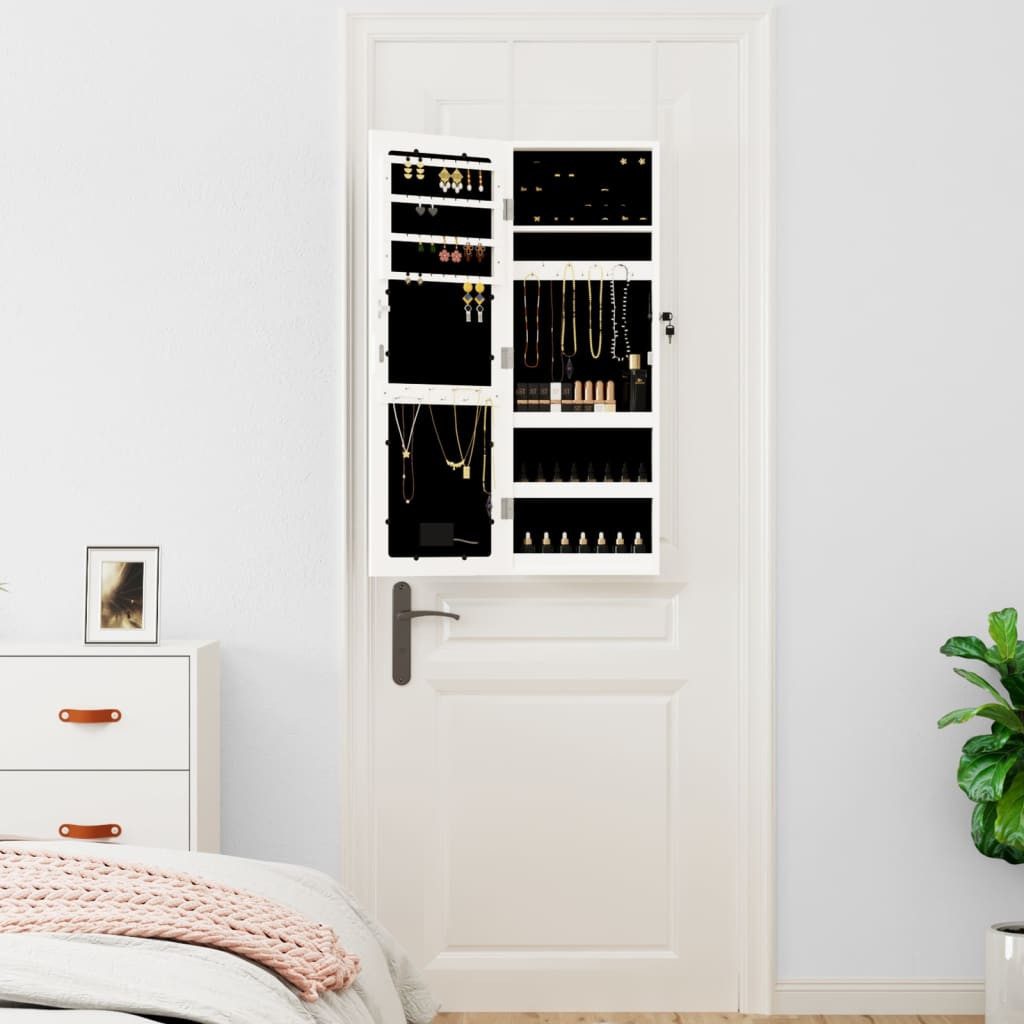 vidaXL Spiegel Spiegel-Schmuckschrank mit LED-Beleuchtung Wandmontage günstig online kaufen