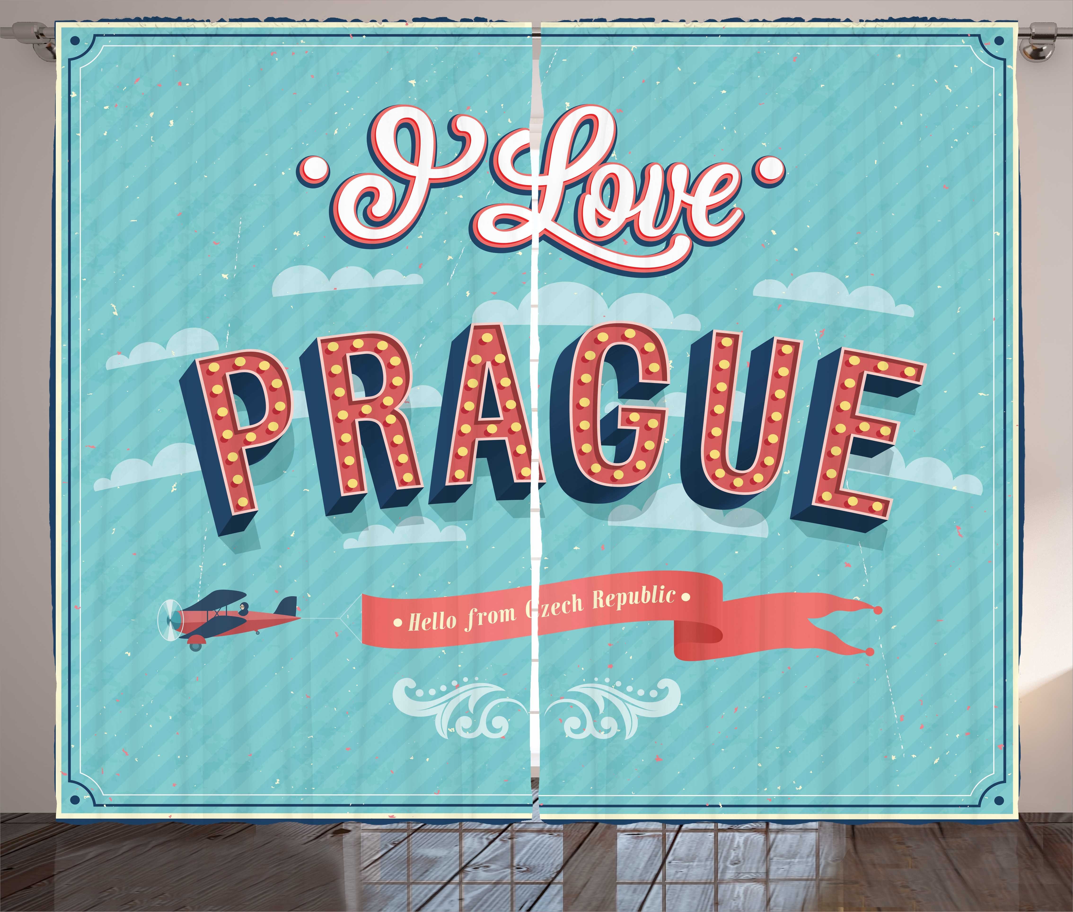 Banner Schlaufen Prag Gardine und Schlafzimmer mit mit Abakuhaus, Weinlese Biplane Kräuselband Haken, Vorhang