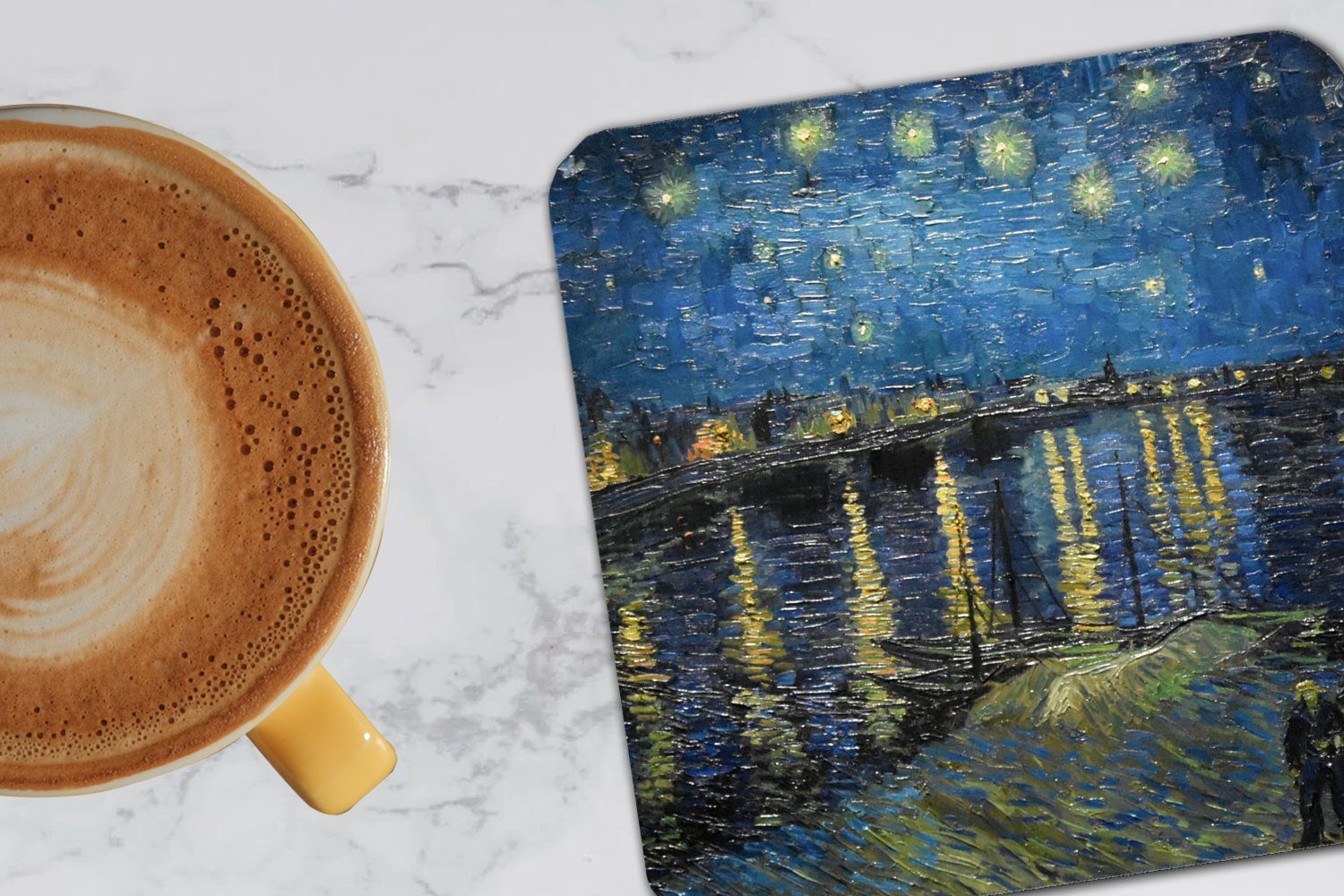 Brücke Untersetzer, Glasuntersetzer, MuchoWow 6-tlg., Alte Glasuntersetzer für Korkuntersetzer, Zubehör - Gogh - Tischuntersetzer, Meister, Van Tasse Gläser,