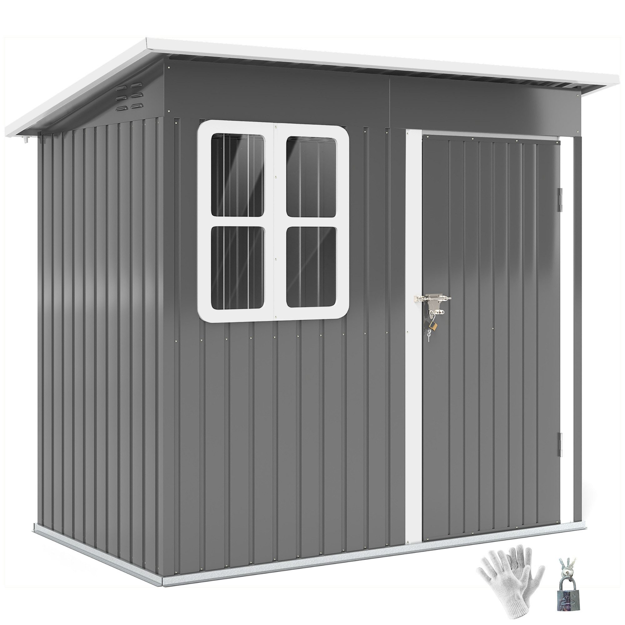 Outsunny Gerätehaus 2,55m², mit Tür, Fenster, günstig online kaufen