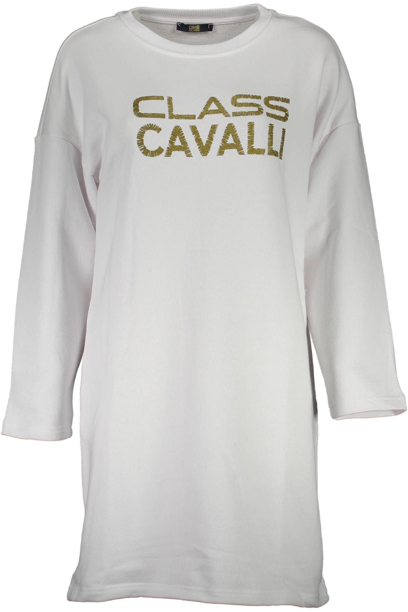 Cavalli Class Sweatshirt Weißes sportliches Herren-Kleid mit Applikationen