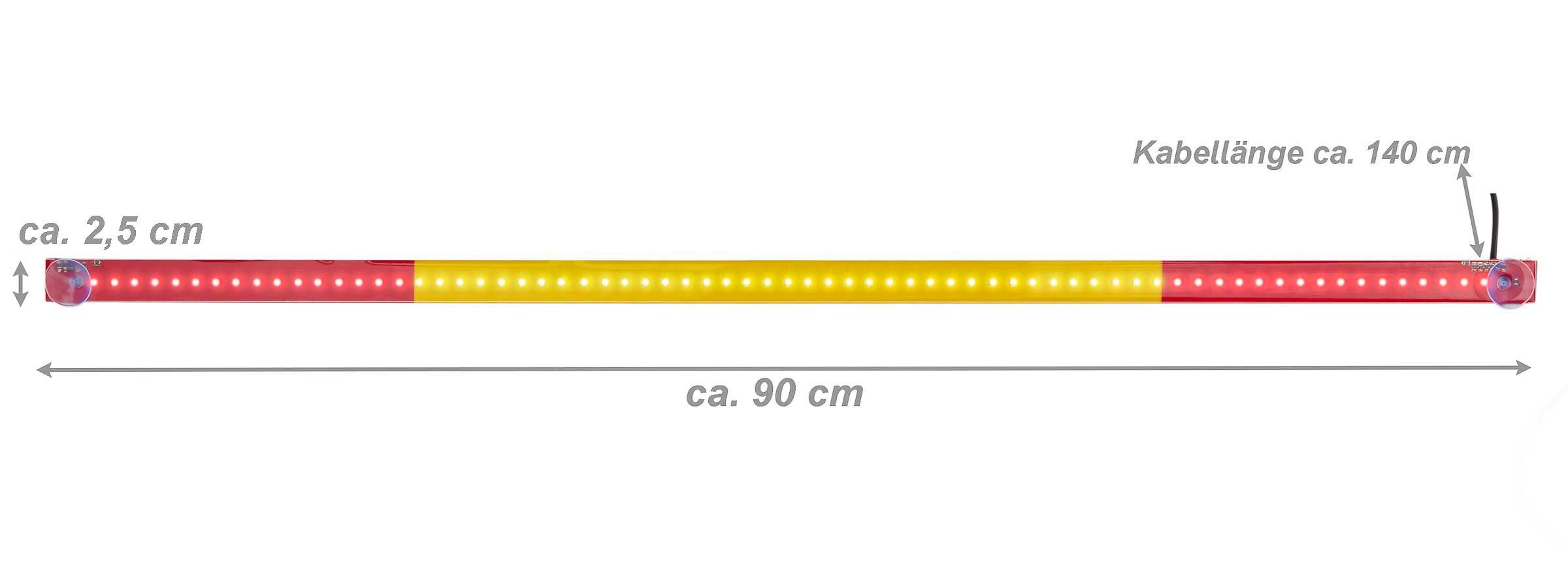 All Ride LED Lichtleiste LKW LED Innenleuchte in den spanischen Nationalfarben, Fahrerhausbeleuchtung, LED fest integriert, weiß, LKW LED-Lichtleiste in rot, gelb, rot