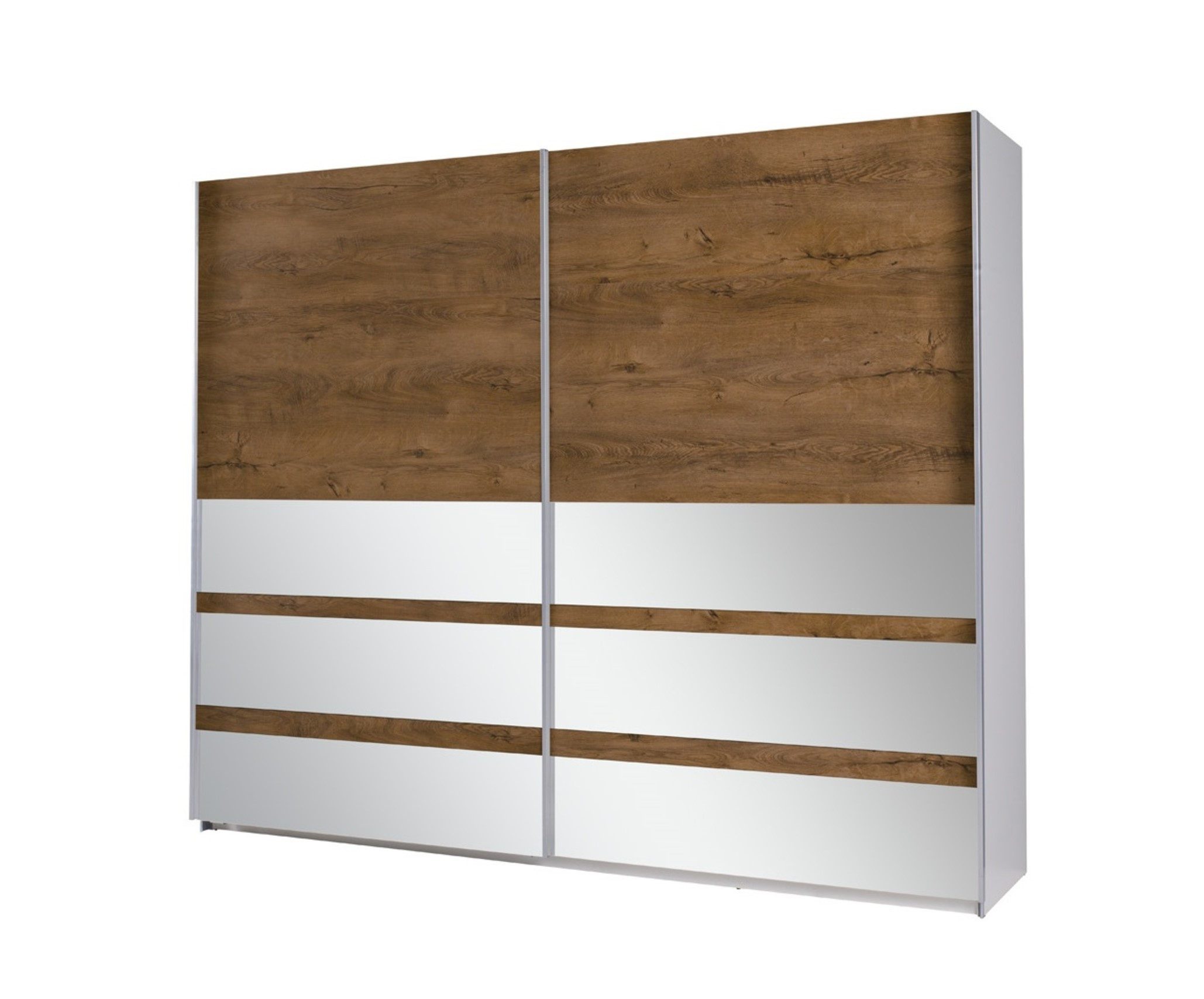 MOEBLO Kleiderschrank MAXI 22 (Schwebetürenschrank 2-türig Schrank Garderobe Schiebtüren Schlafzimmer) -(BxHxT):244x206x64 cm
