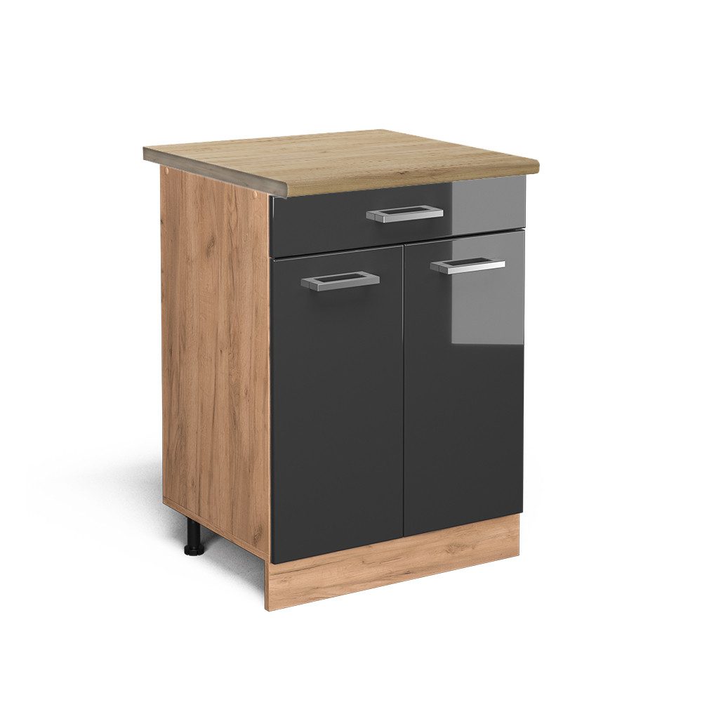 Vicco Unterschrank R-Line, Anthrazit Hochglanz/Goldkraft Eiche, günstig online kaufen