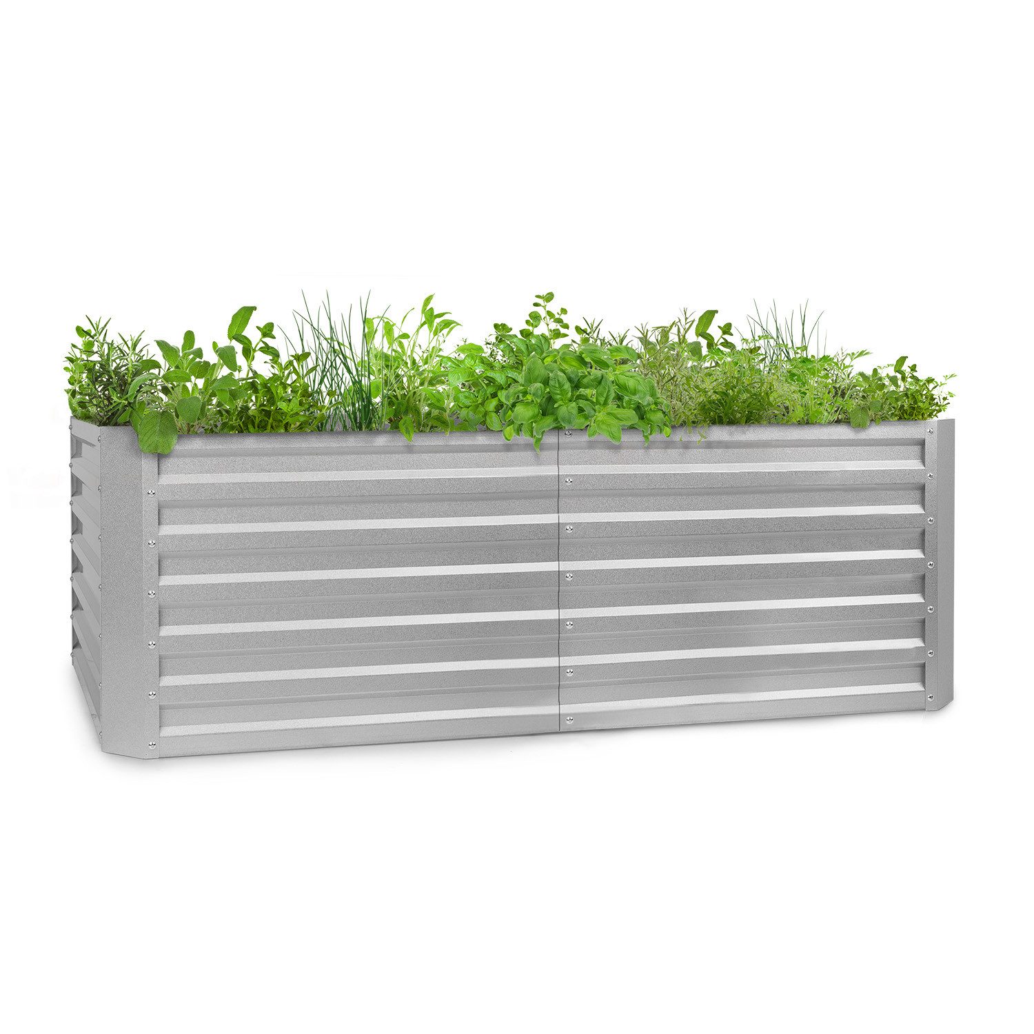 blumfeldt Hochbeet High Grow Straight, Hochbeet Metall Balkon Pflanzkasten Pflanzkübel Blumenkasten