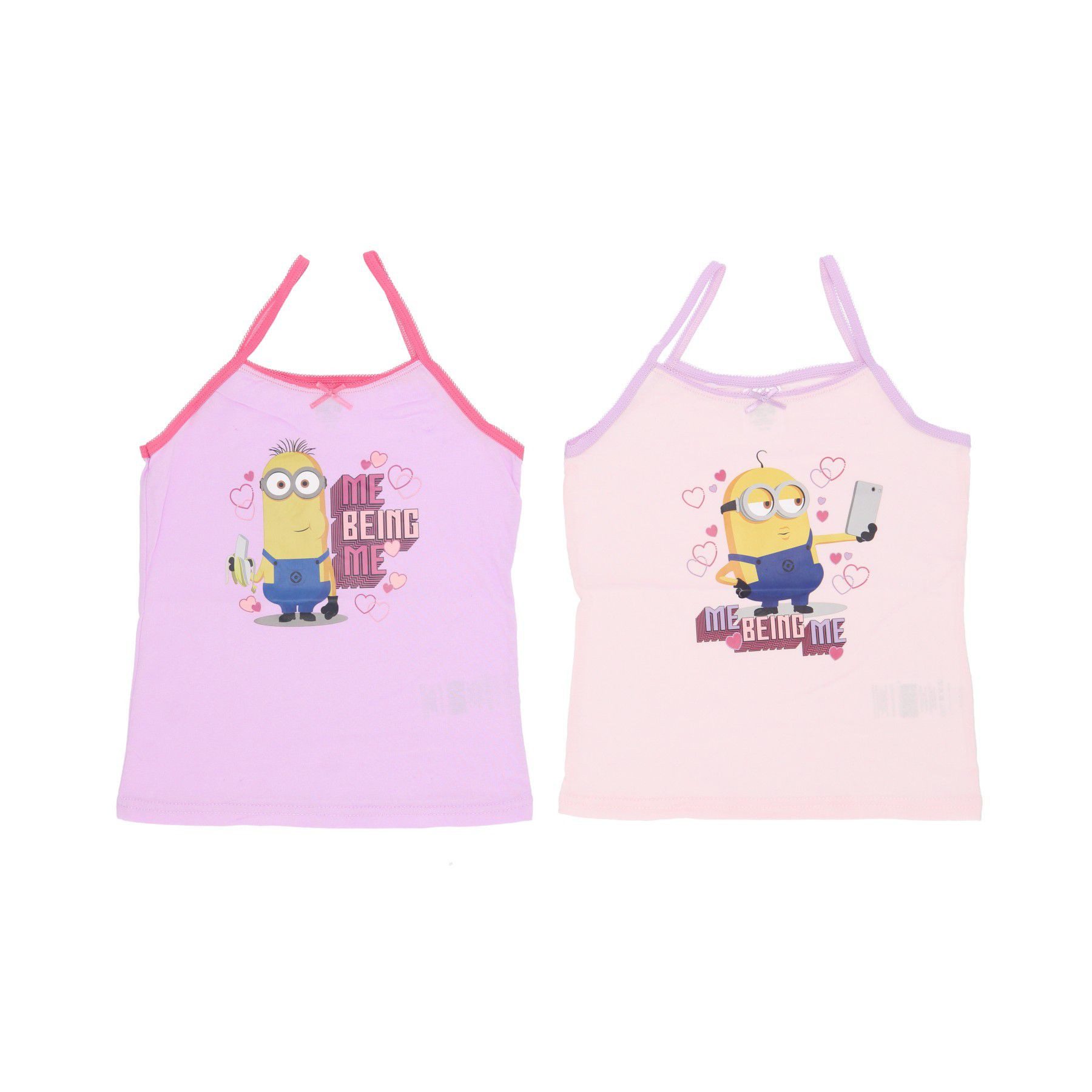 Minions Tanktop Shirts im 2er-Pack aus Baumwolle – Perfekte Oberteile für Mädchen (2-tlg)
