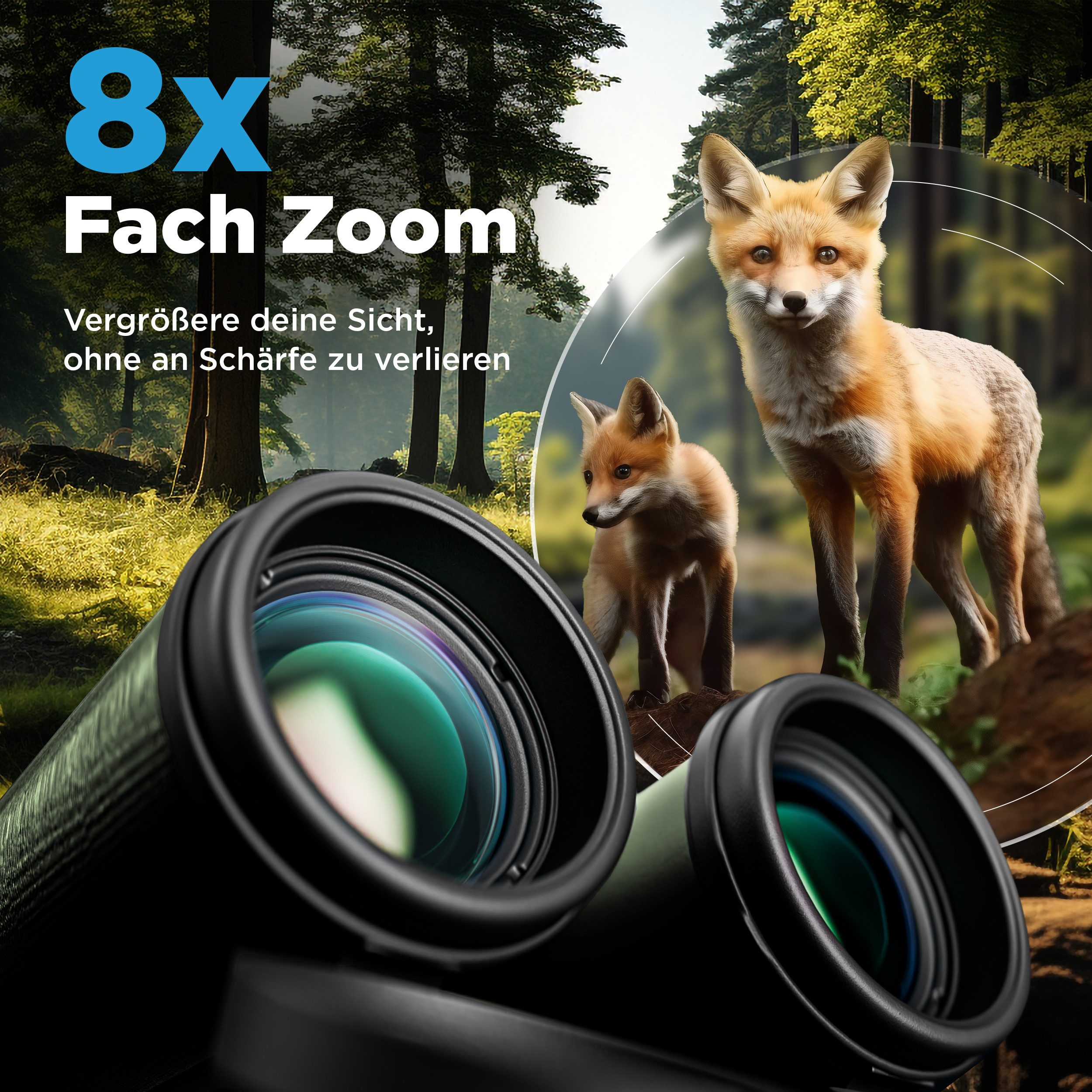 AlpinSpirit Fernglas 8x42 inkl. Tasche & Zubehör (Testsieger) – für Brillenträger Fernglas (8x42, Ideal für Sport, Reise, Freizeit - FMC & BAK4) – Bild 5 von 5