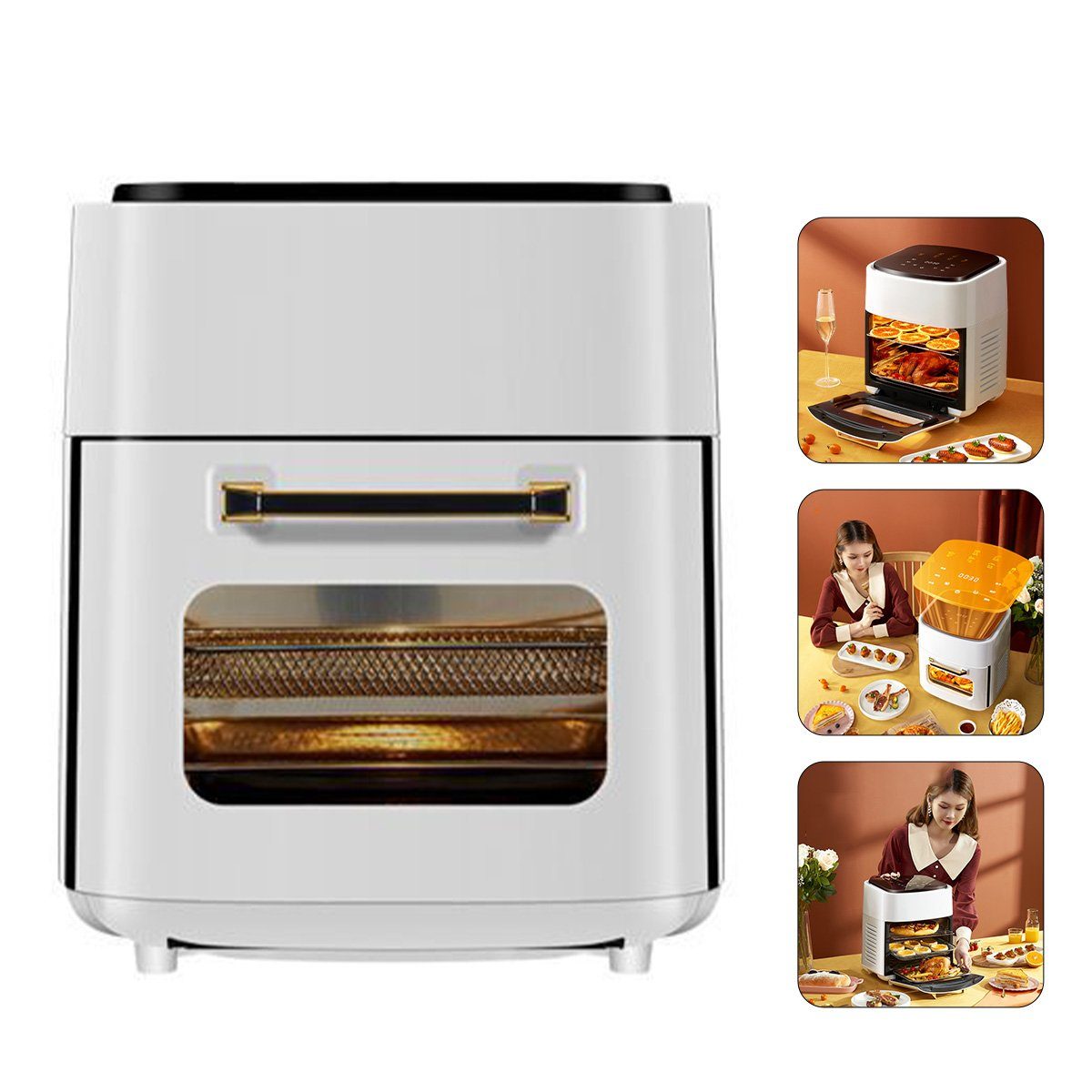 DOPWii Heißluftfritteuse Luftfritteuse,15L Air fryer W Weiss 1400,00 Fritteuse,Heißluft-ofen,Edelstahl,1400W